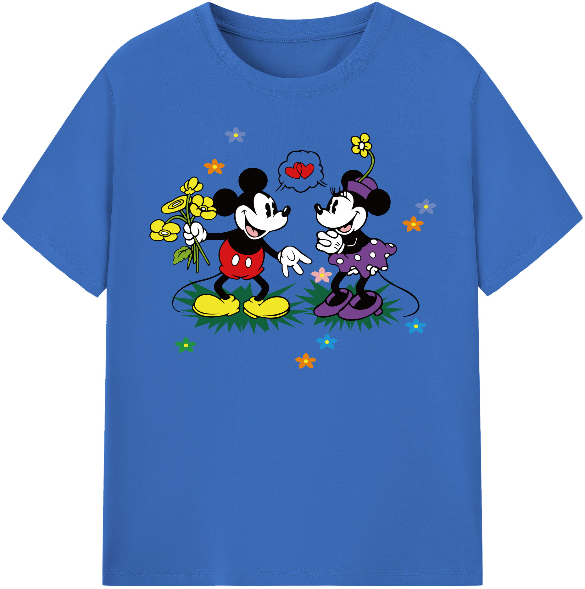 （画像用） ミッキーマウス Mickey Mouse 綿100％半袖Tシャツ（フロントプリント）