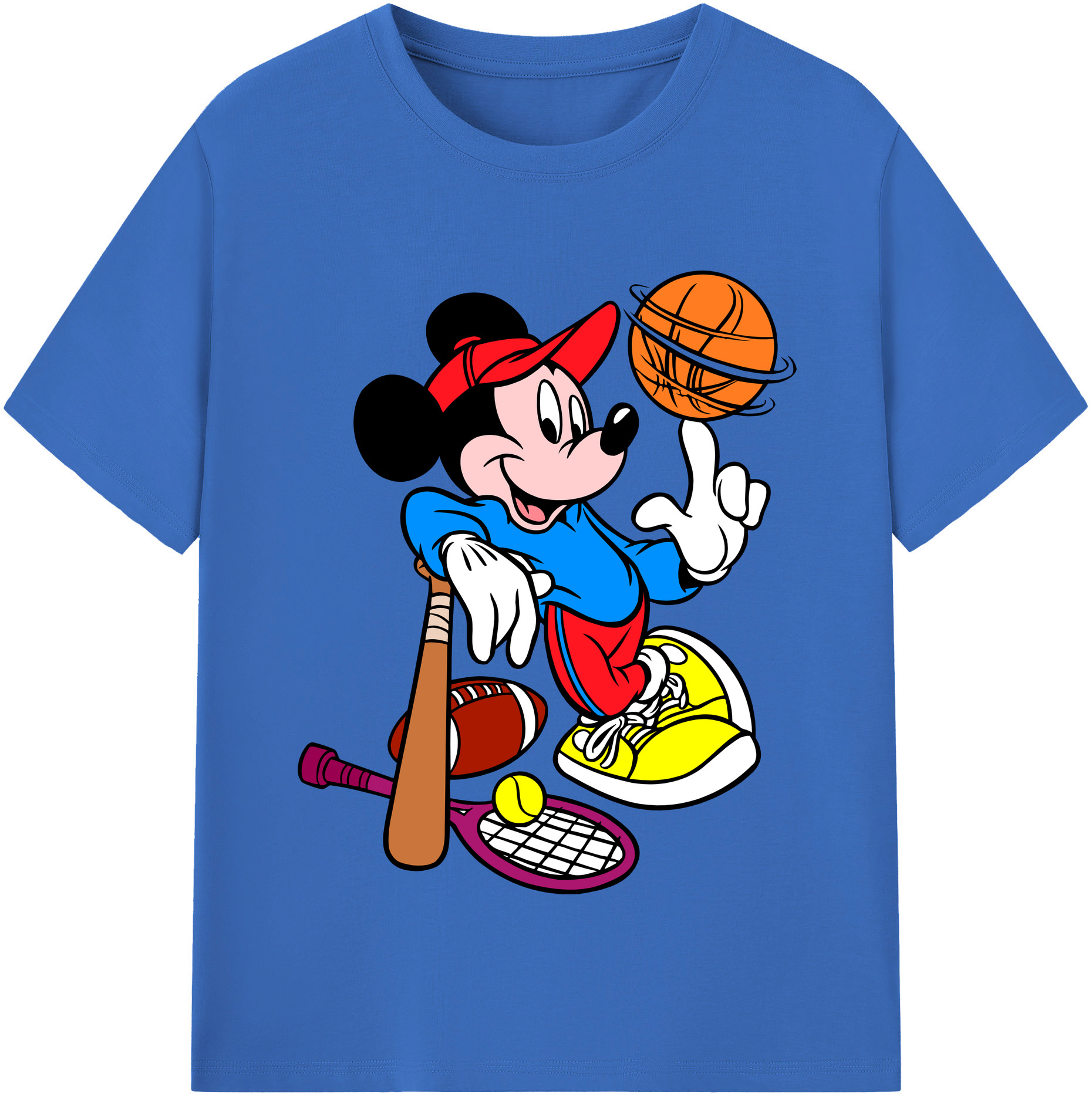 （画像用） ミッキーマウス Mickey Mouse 綿100％半袖Tシャツ（フロントプリント）