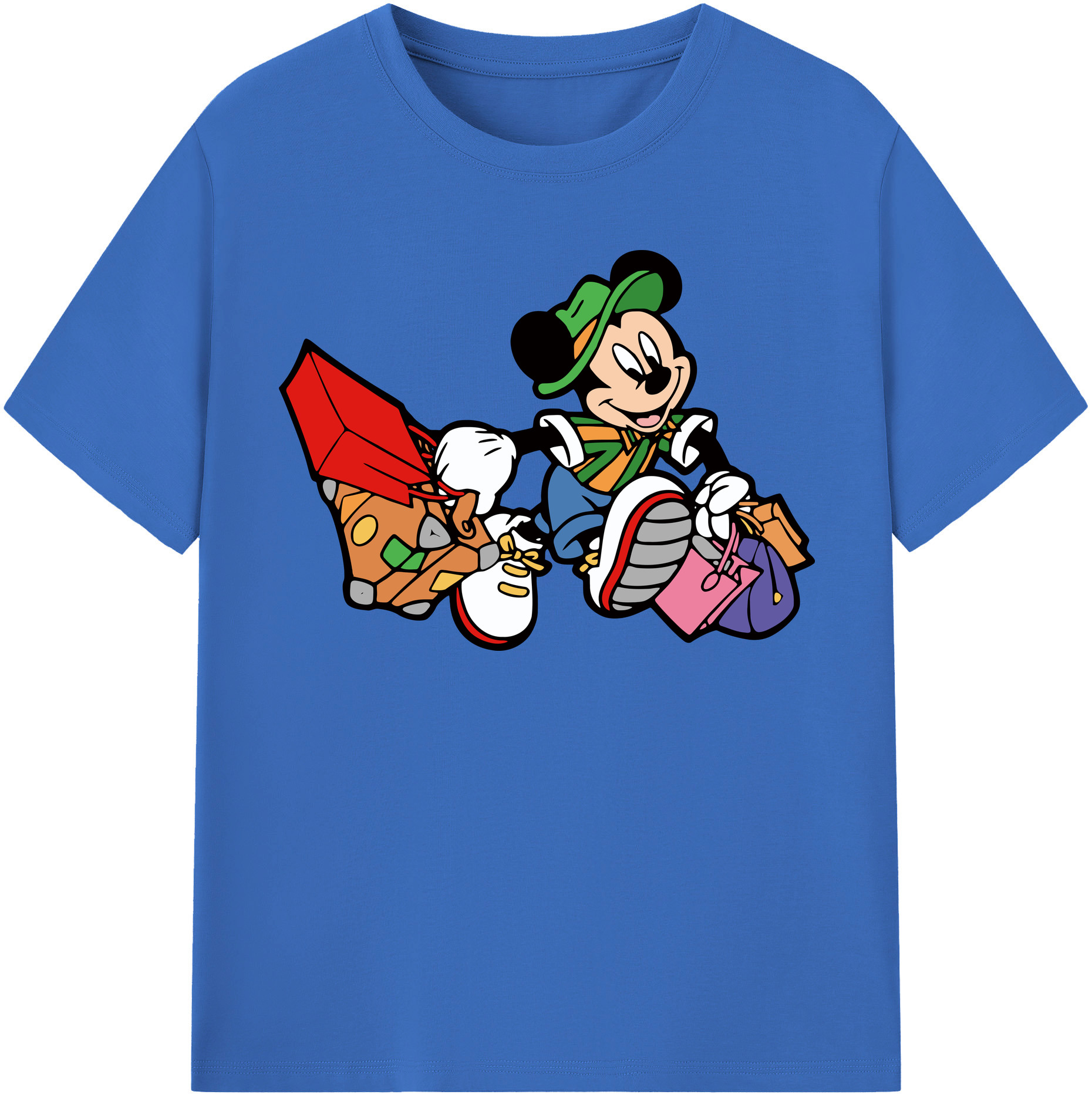 （画像用） ミッキーマウス Mickey Mouse 綿100％半袖Tシャツ（フロントプリント）