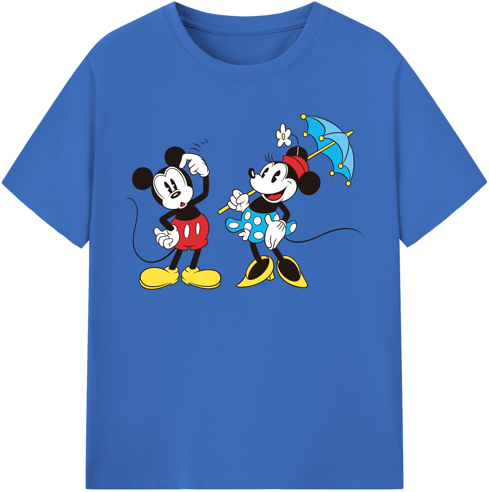 （画像用） ミッキーマウス Mickey Mouse 綿100％半袖Tシャツ（フロントプリント）