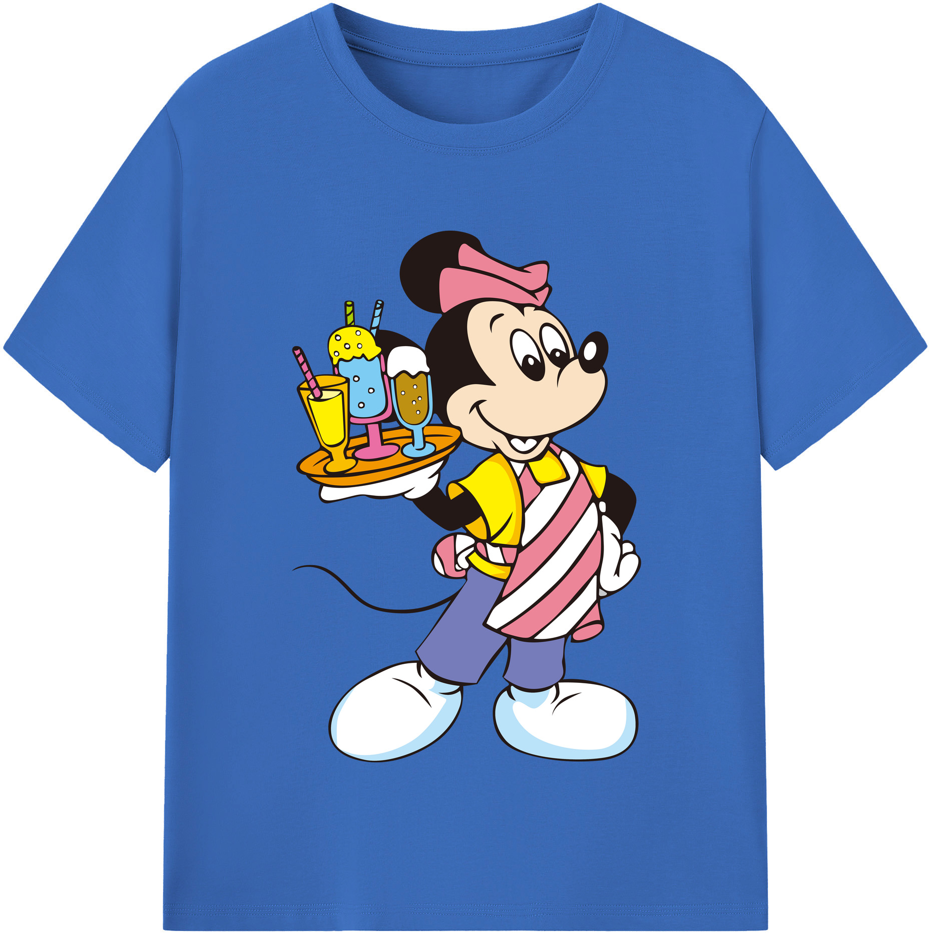（画像用） ミッキーマウス Mickey Mouse 綿100％半袖Tシャツ（フロントプリント）