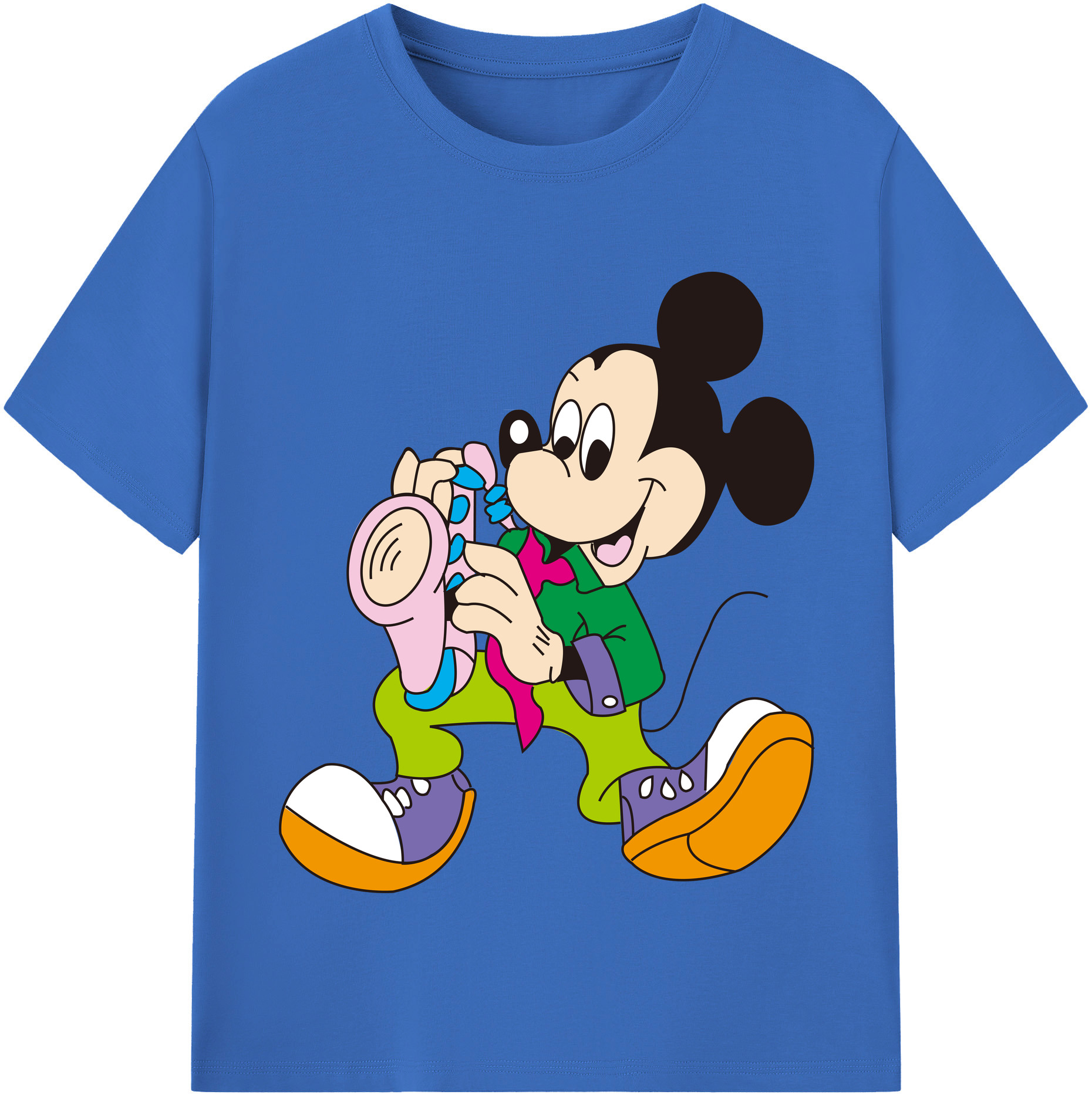 （画像用） ミッキーマウス Mickey Mouse 綿100％半袖Tシャツ（フロントプリント）