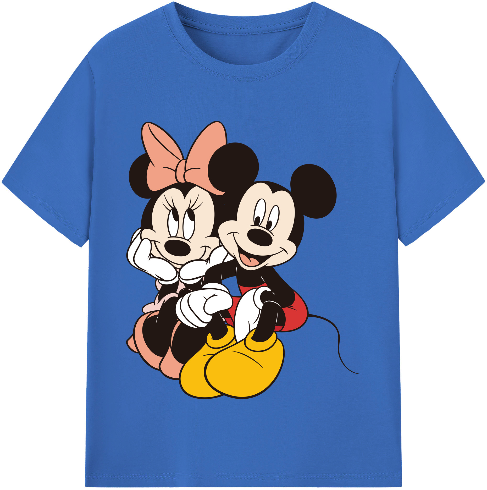 （画像用） ミッキーマウス Mickey Mouse 綿100％半袖Tシャツ（フロントプリント）
