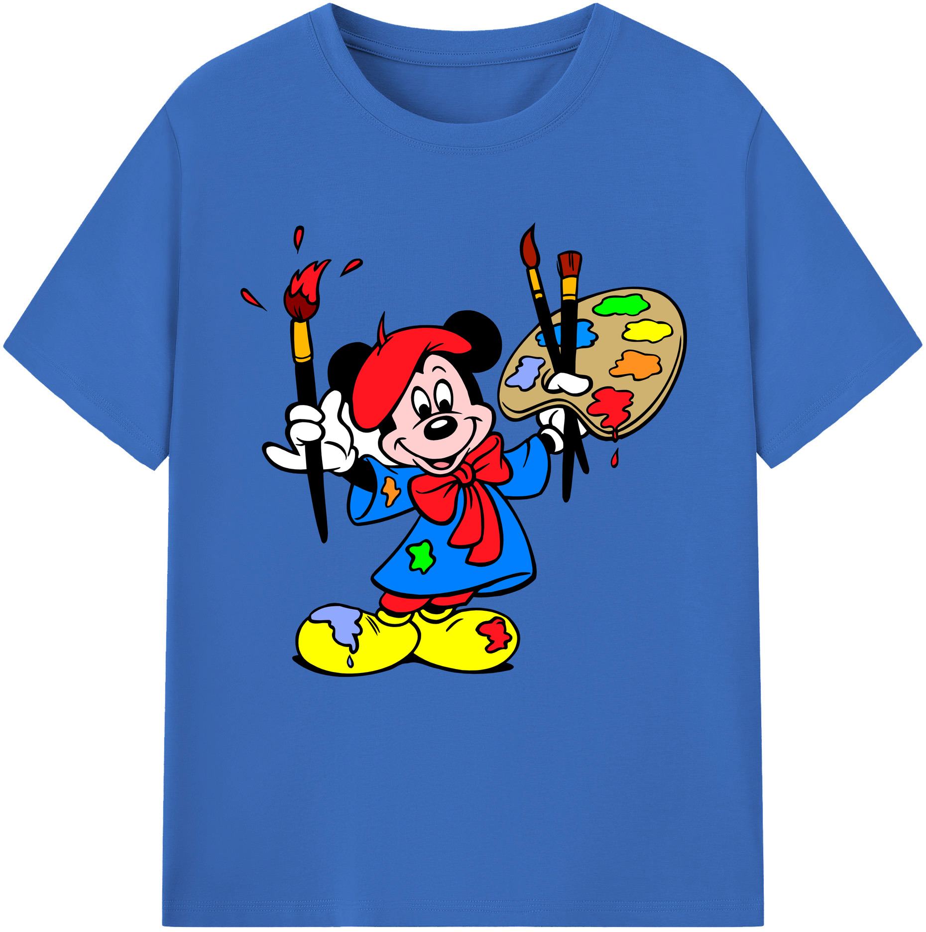 （画像用） ミッキーマウス Mickey Mouse 綿100％半袖Tシャツ（フロントプリント）