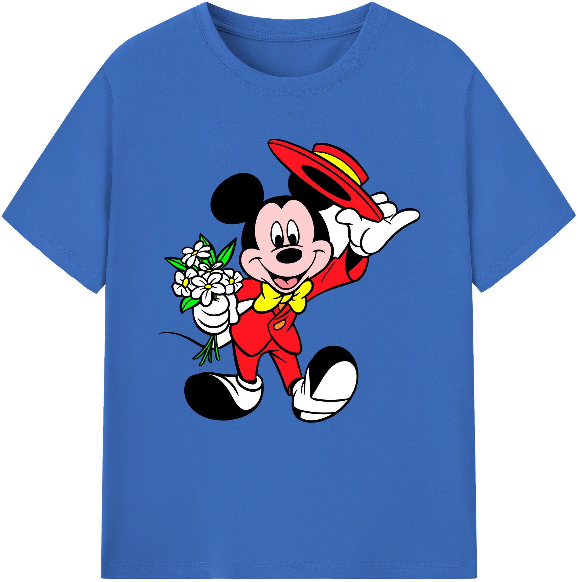 （画像用） ミッキーマウス Mickey Mouse 綿100％半袖Tシャツ（フロントプリント）