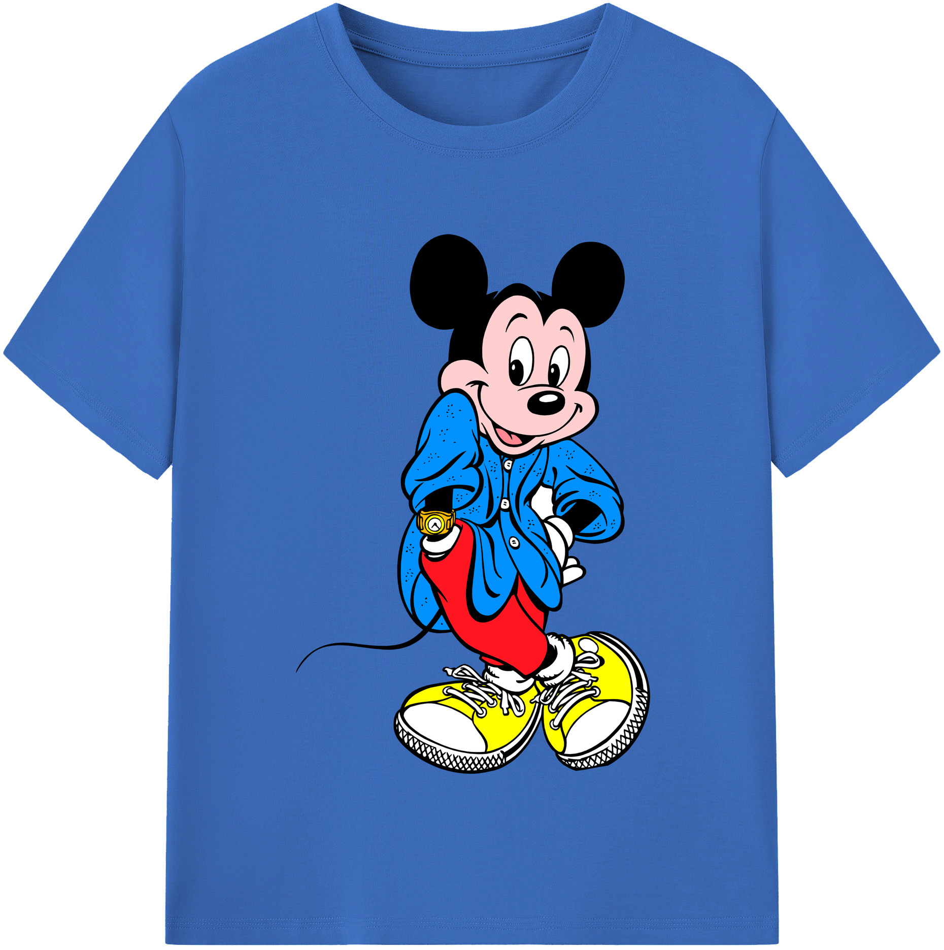 （画像用） ミッキーマウス Mickey Mouse 綿100％半袖Tシャツ（フロントプリント）