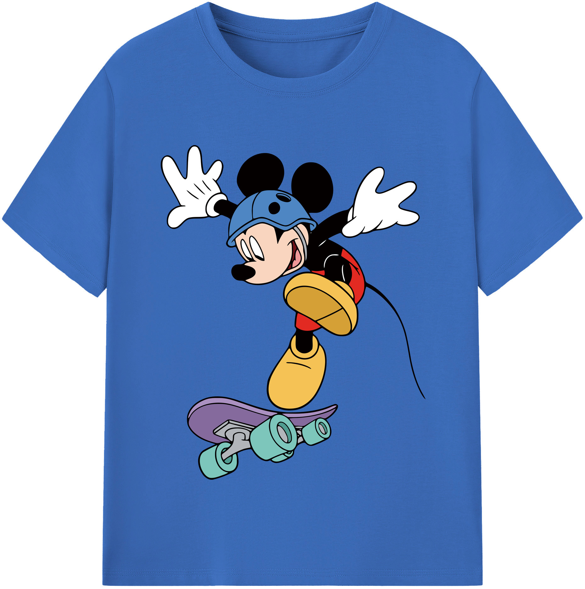 （画像用） ミッキーマウス Mickey Mouse 綿100％半袖Tシャツ（フロントプリント）