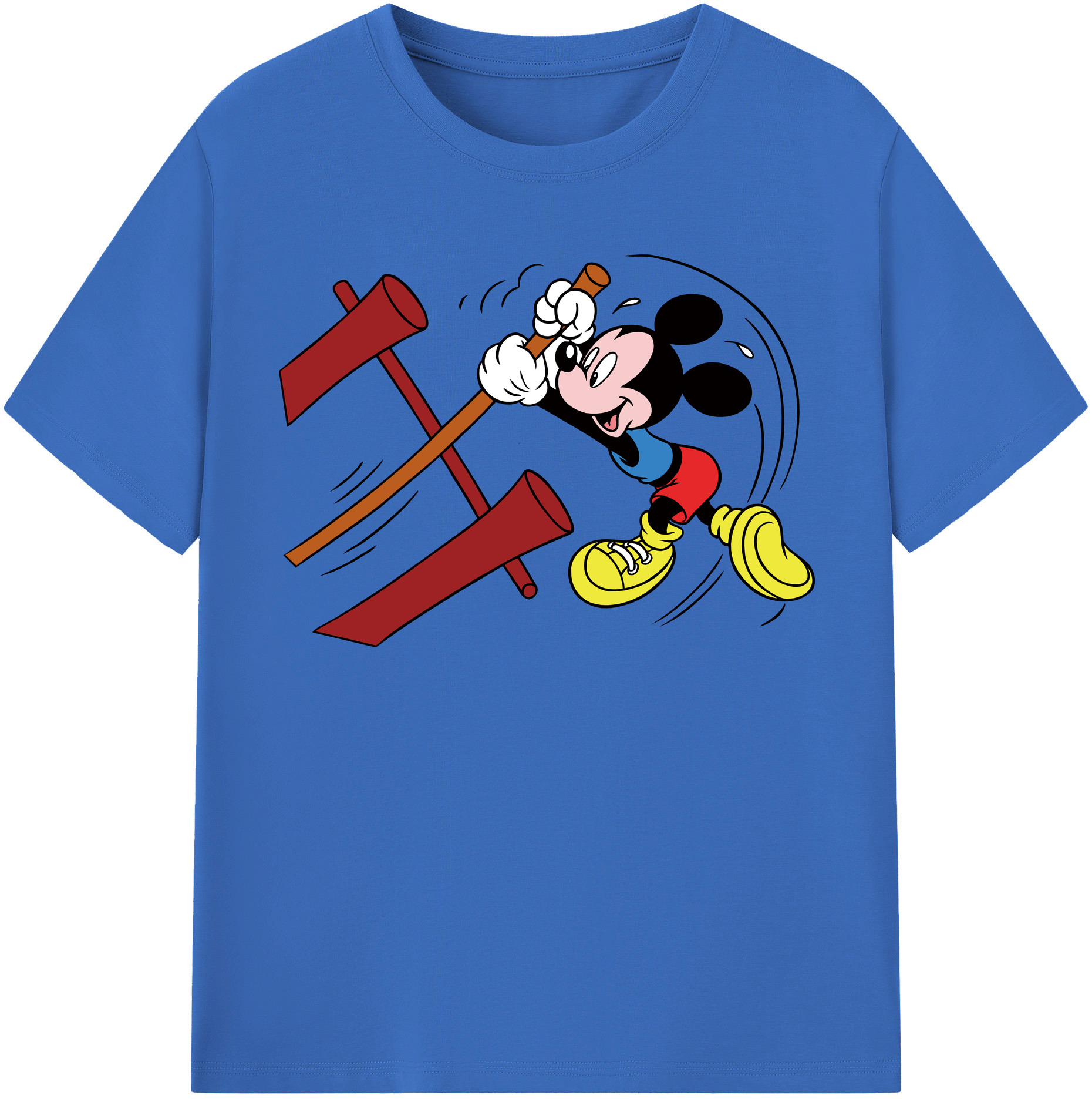 （画像用） ミッキーマウス Mickey Mouse 綿100％半袖Tシャツ（フロントプリント）