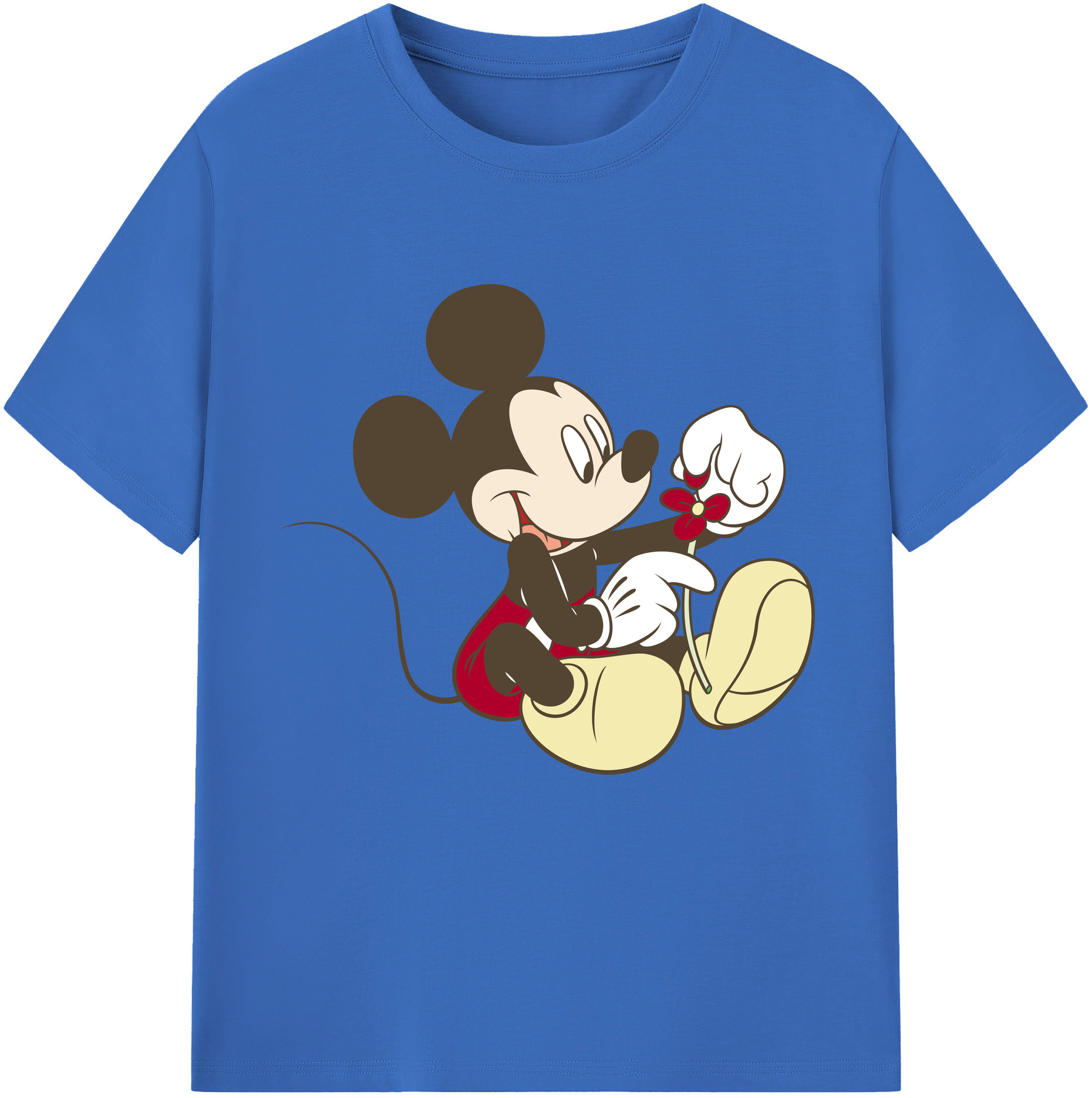 （画像用） ミッキーマウス Mickey Mouse 綿100％半袖Tシャツ（フロントプリント）