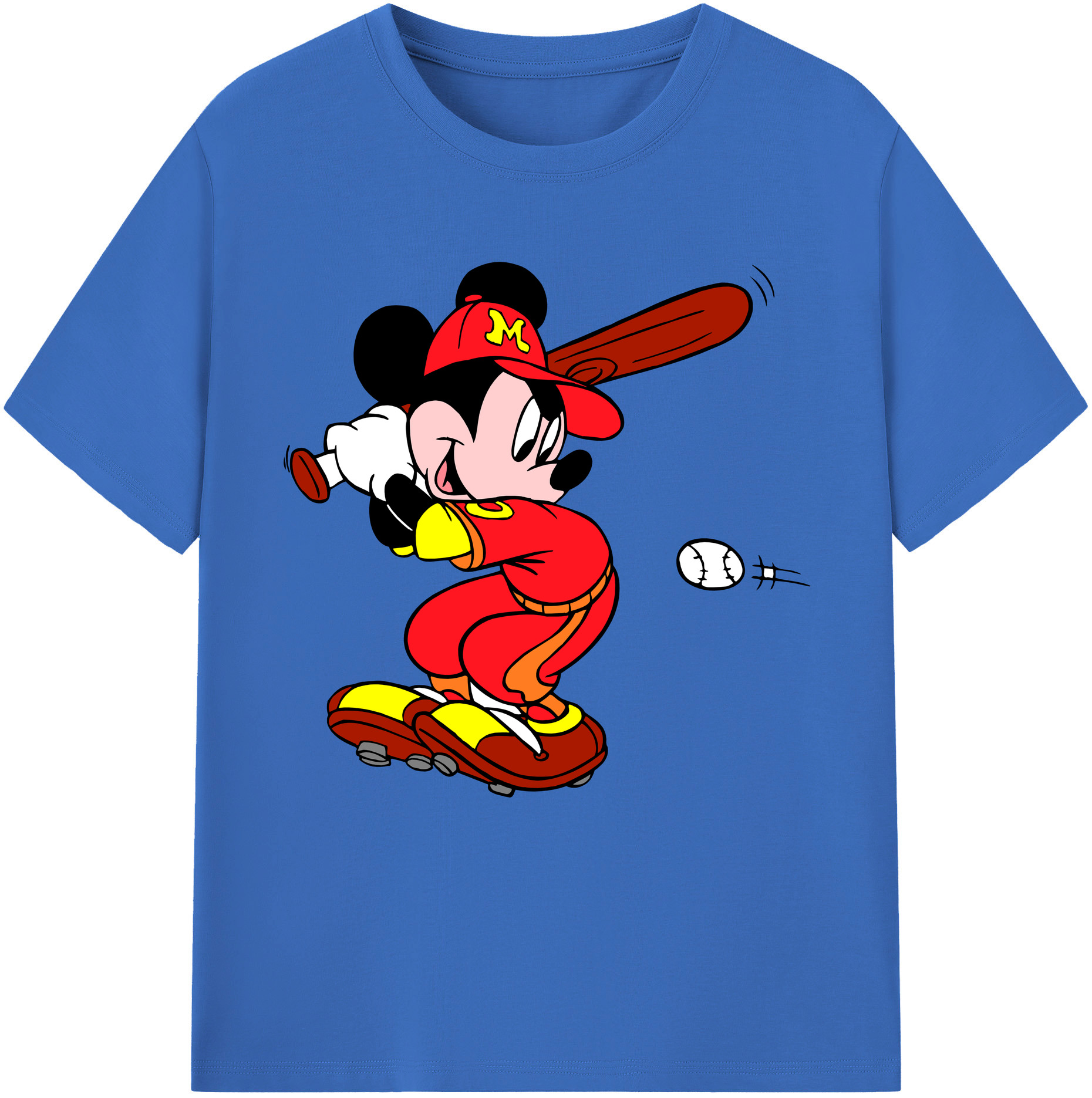 （画像用） ミッキーマウス Mickey Mouse 綿100％半袖Tシャツ（フロントプリント）