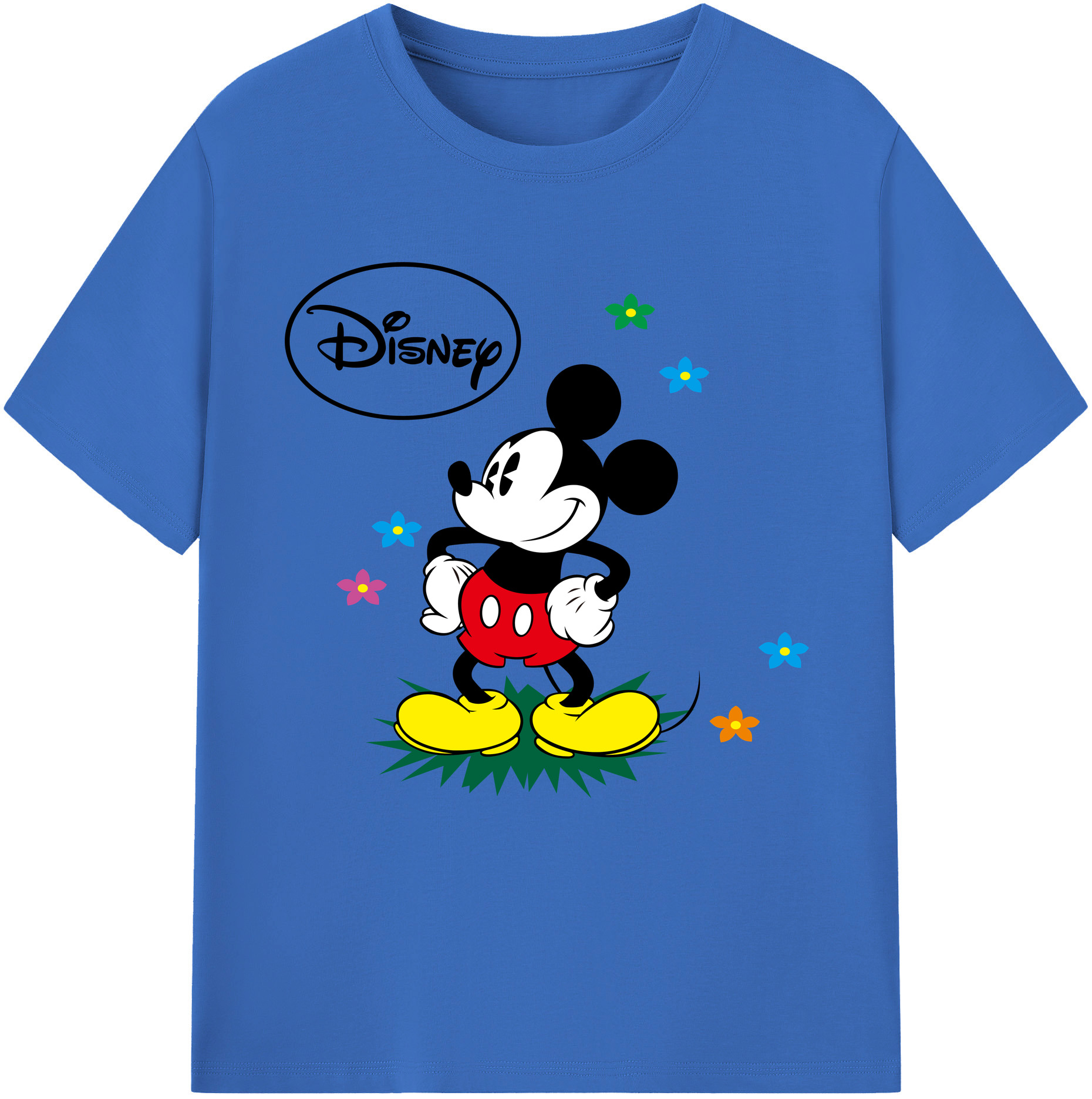 （画像用） ミッキーマウス Mickey Mouse 綿100％半袖Tシャツ（フロントプリント）