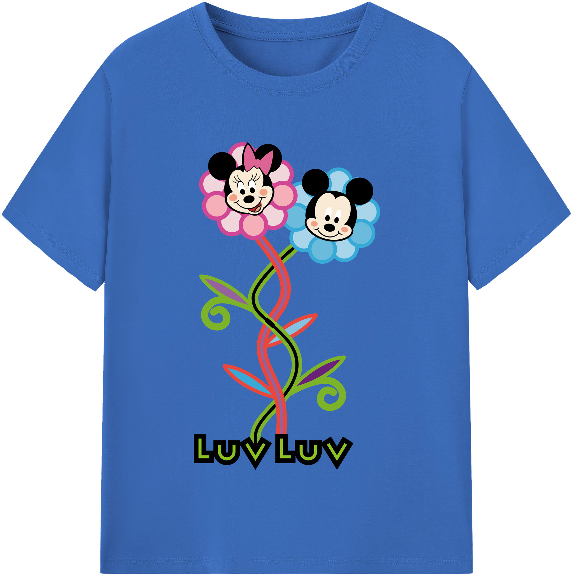 （画像用） ミッキーマウス Mickey Mouse 綿100％半袖Tシャツ（フロントプリント）