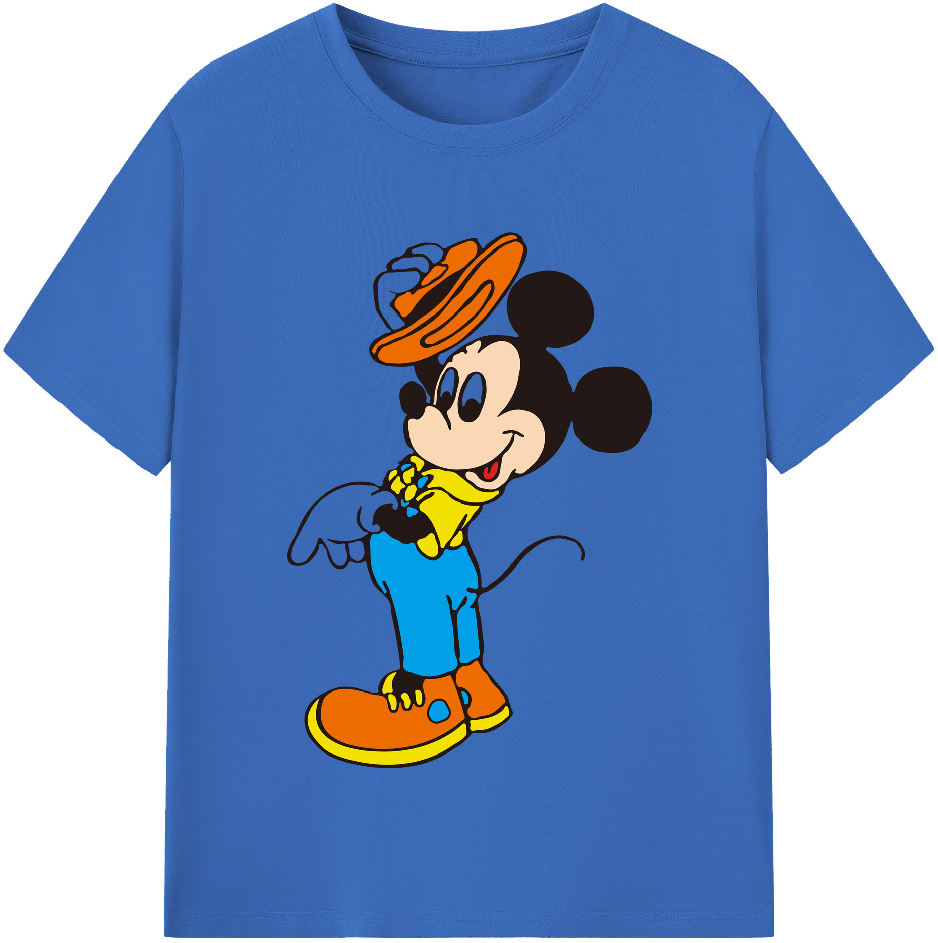 （画像用） ミッキーマウス Mickey Mouse 綿100％半袖Tシャツ（フロントプリント）
