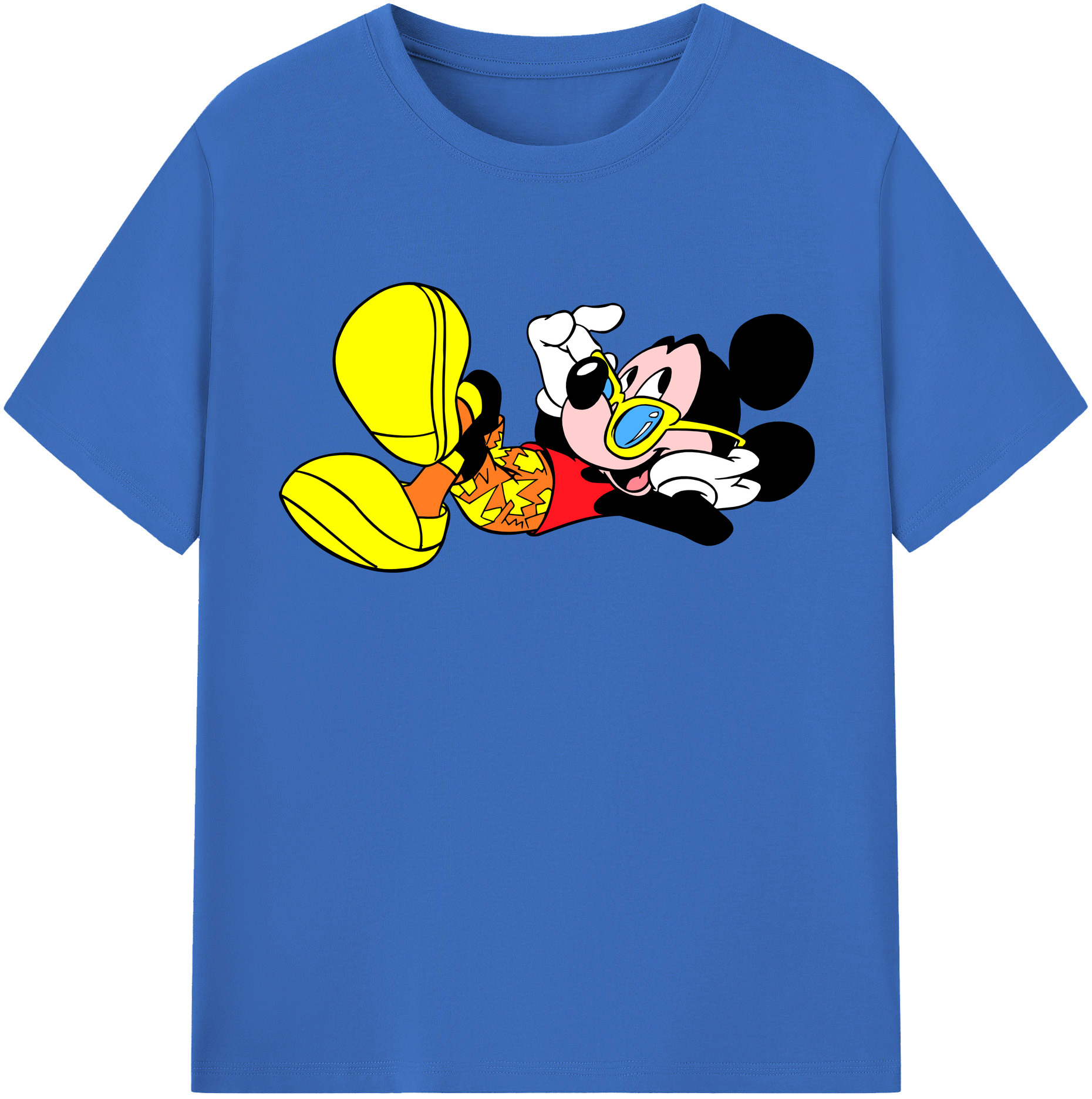 （画像用） ミッキーマウス Mickey Mouse 綿100％半袖Tシャツ（フロントプリント）