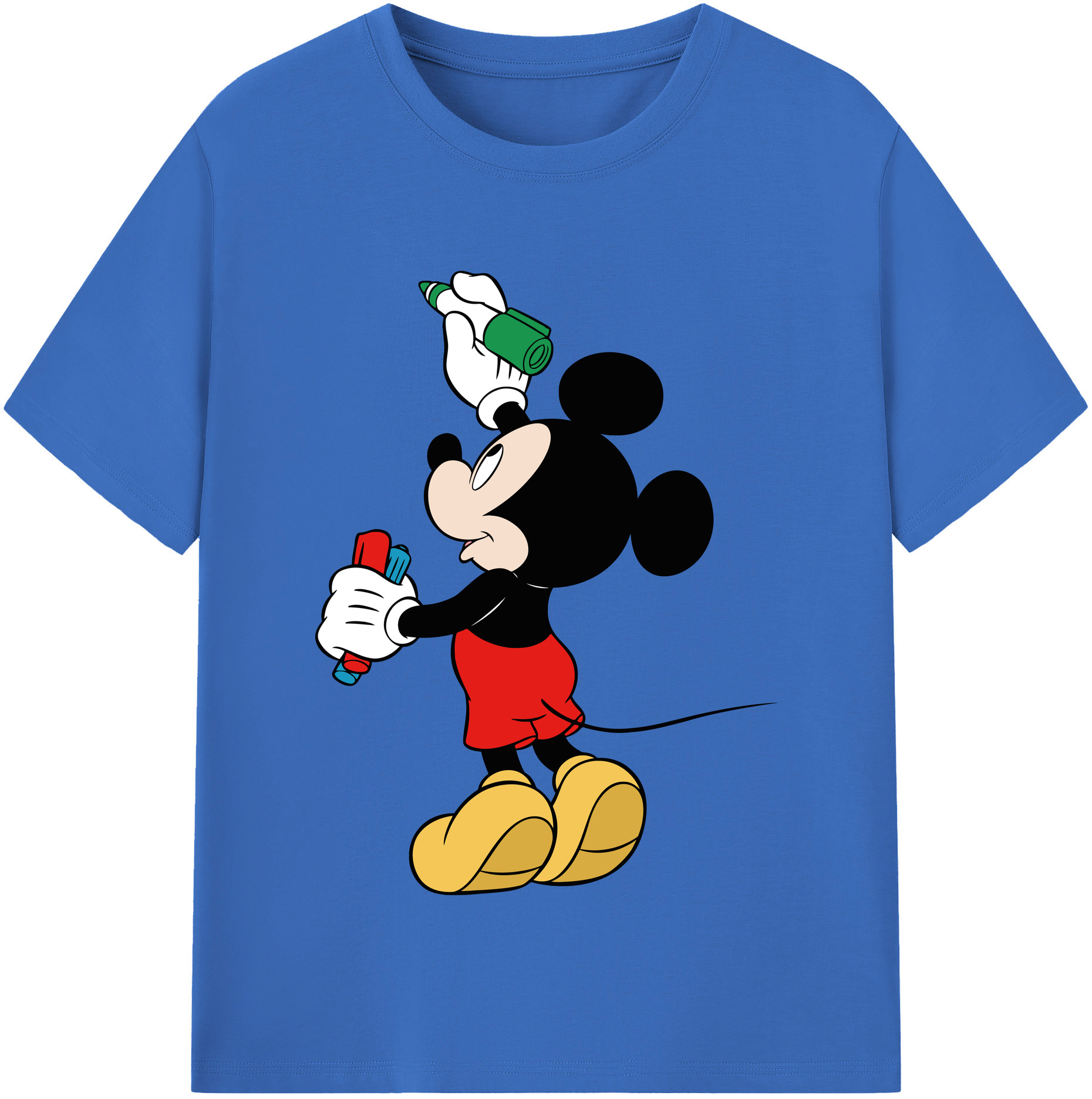 （画像用） ミッキーマウス Mickey Mouse 綿100％半袖Tシャツ（フロントプリント）