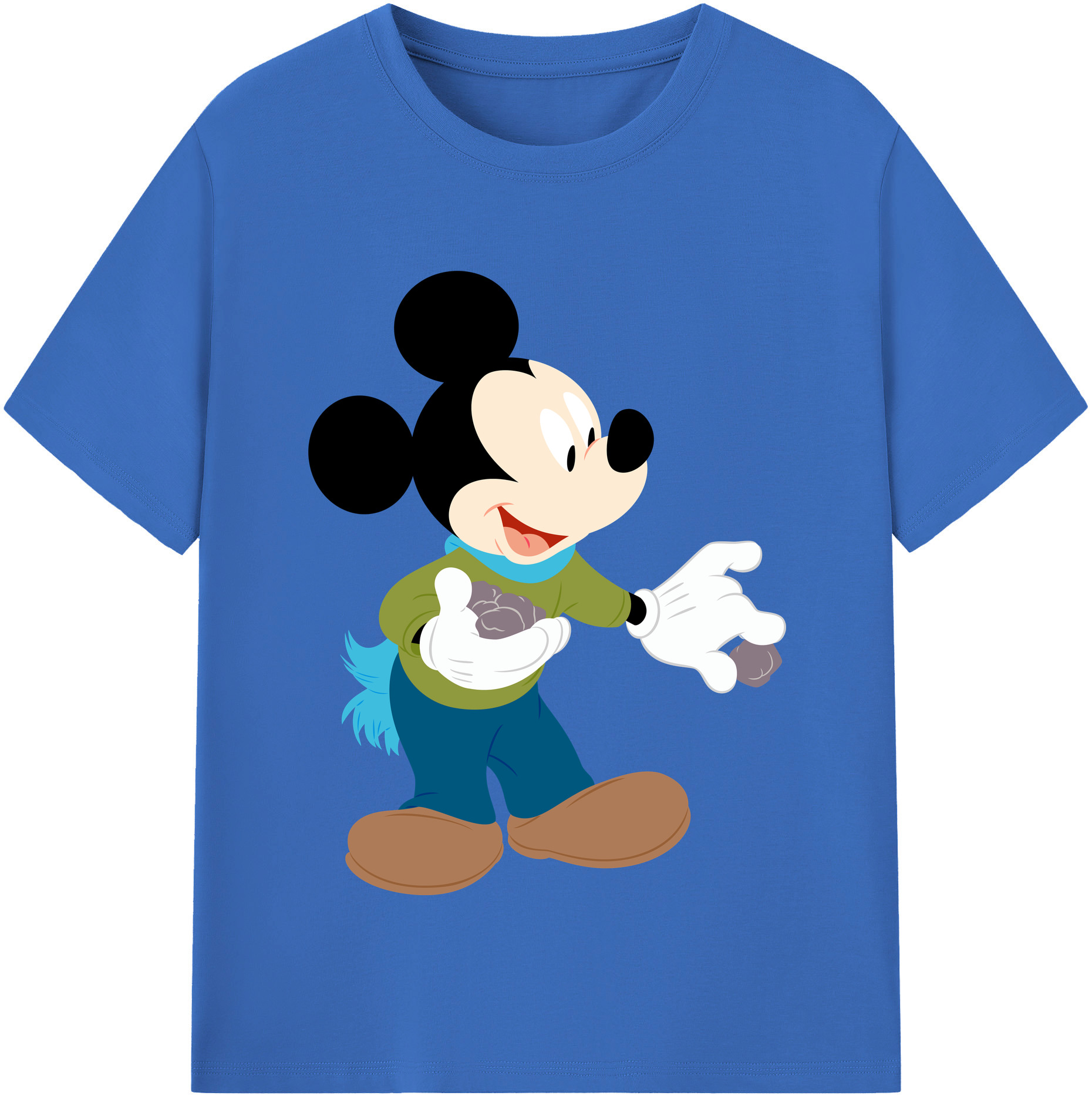 （画像用） ミッキーマウス Mickey Mouse 綿100％半袖Tシャツ（フロントプリント）