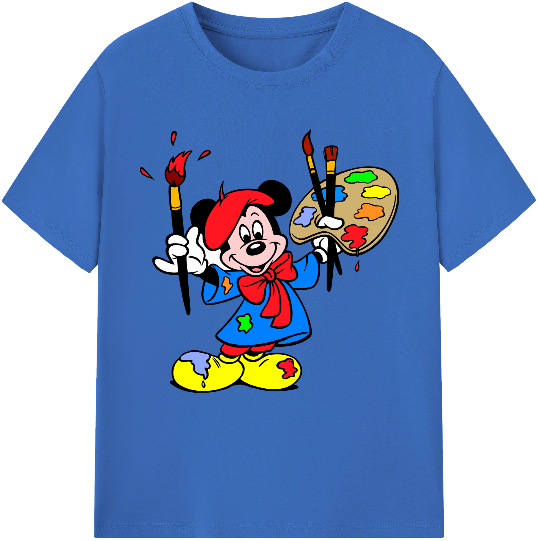 （画像用） ミッキーマウス Mickey Mouse 綿100％半袖Tシャツ（フロントプリント）