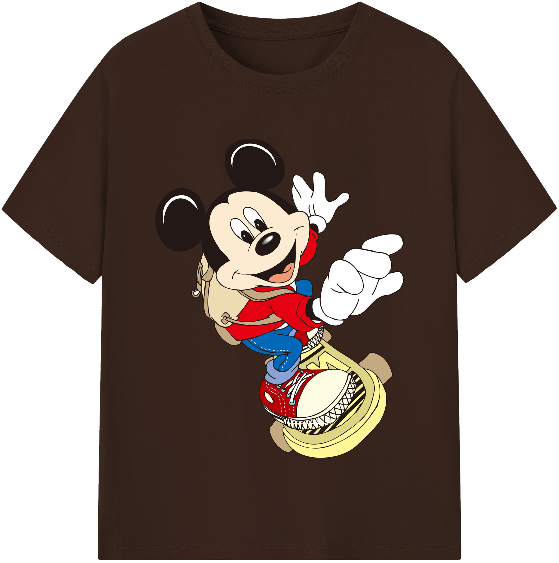 （画像用） ミッキーマウス Mickey Mouse 綿100％半袖Tシャツ（フロントプリント）