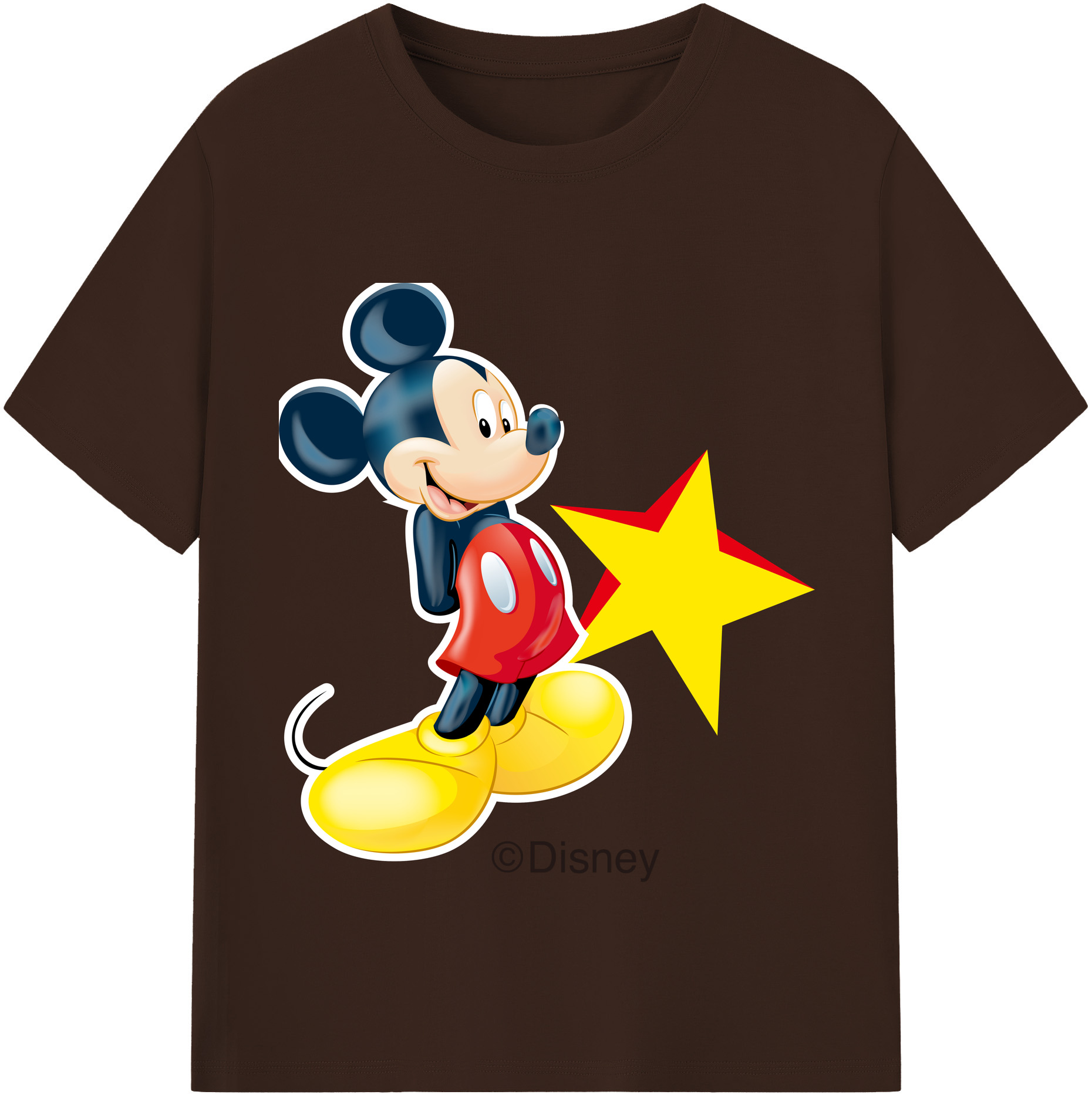 （画像用） ミッキーマウス Mickey Mouse 綿100％半袖Tシャツ（フロントプリント）