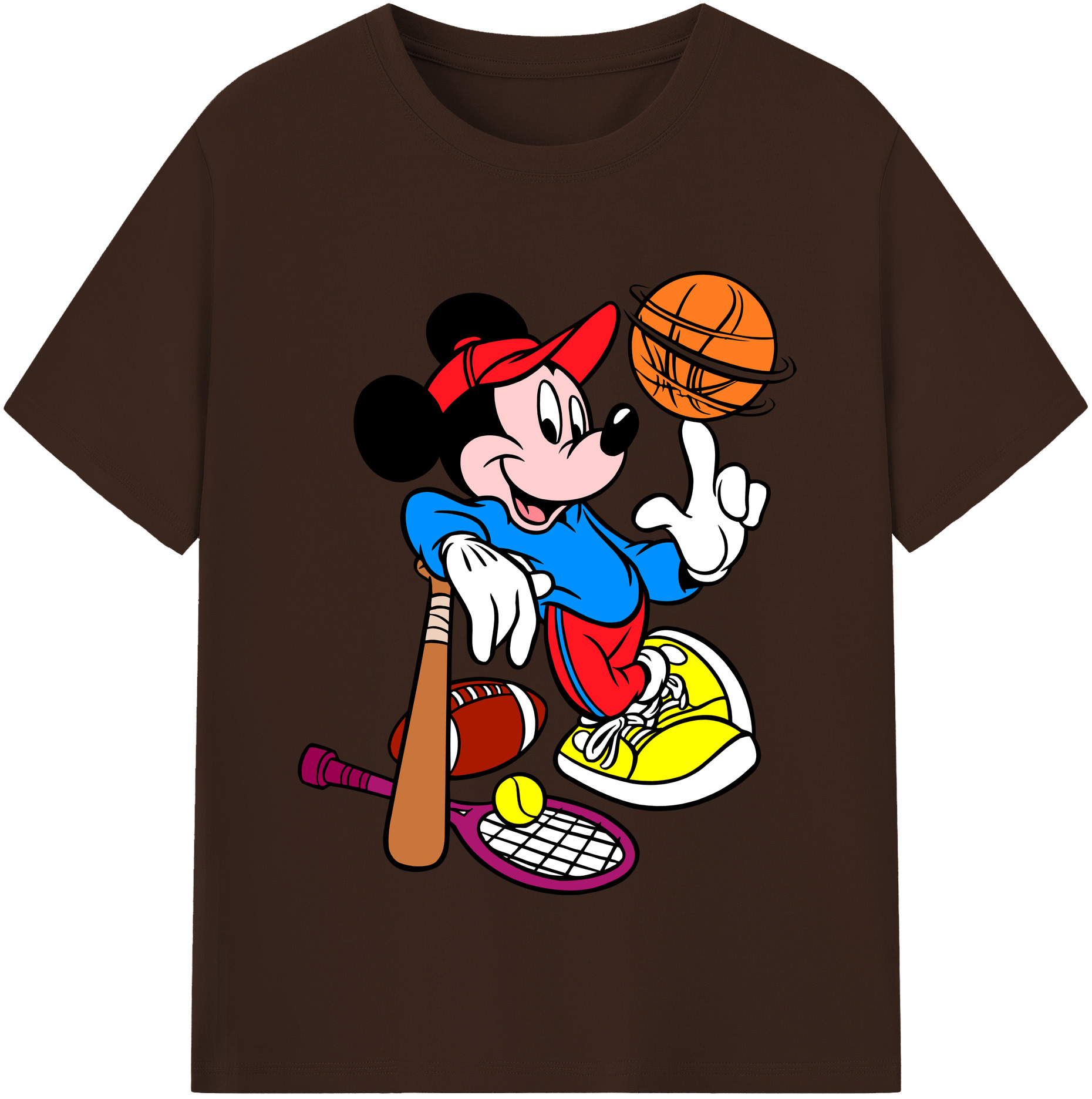（画像用） ミッキーマウス Mickey Mouse 綿100％半袖Tシャツ（フロントプリント）