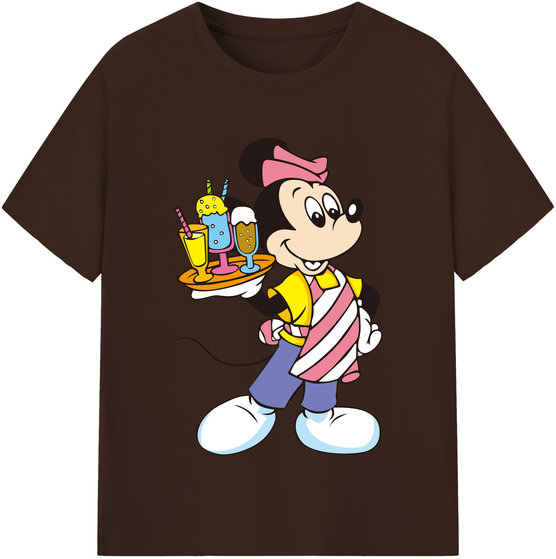 （画像用） ミッキーマウス Mickey Mouse 綿100％半袖Tシャツ（フロントプリント）