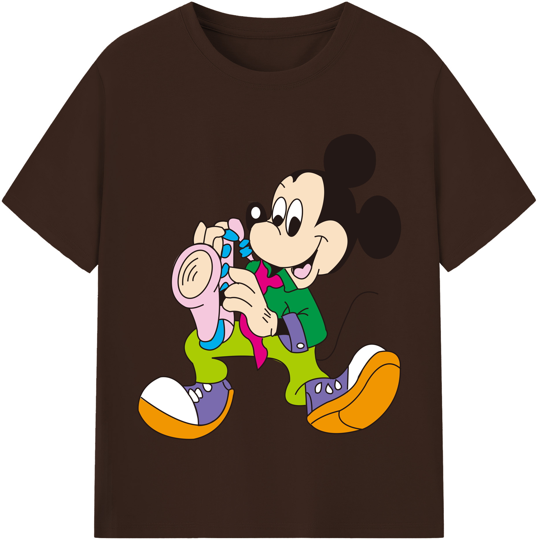 （画像用） ミッキーマウス Mickey Mouse 綿100％半袖Tシャツ（フロントプリント）