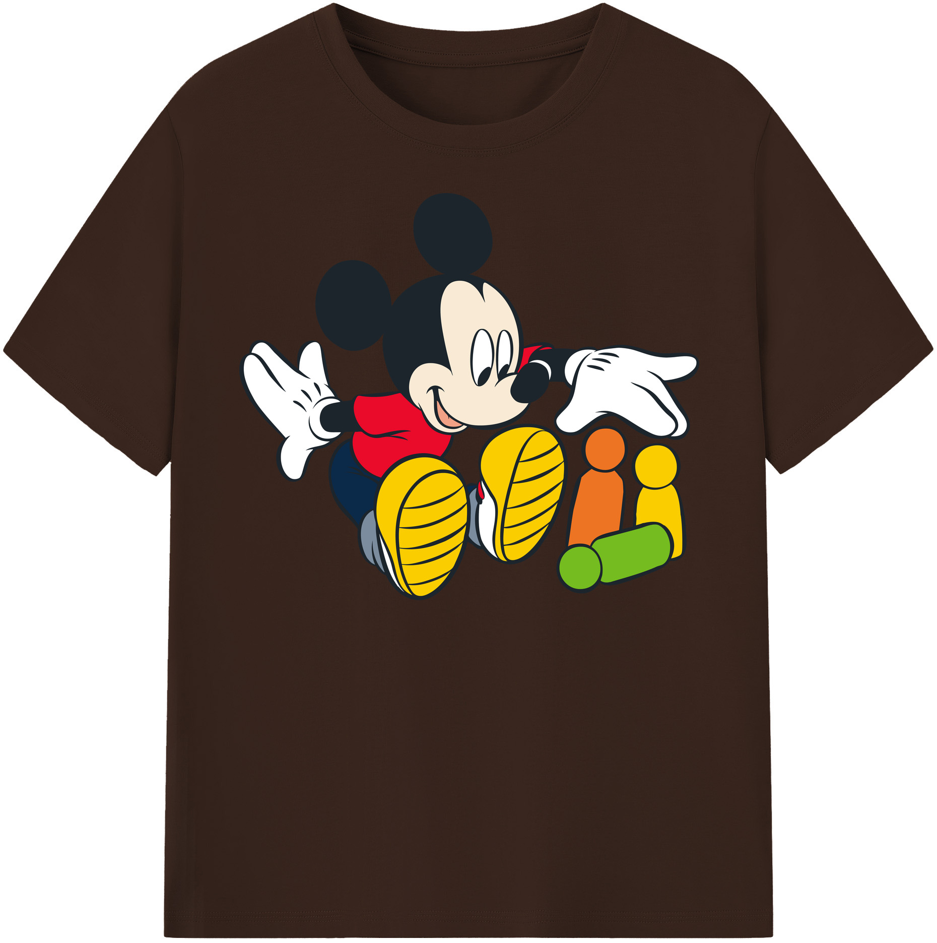 （画像用） ミッキーマウス Mickey Mouse 綿100％半袖Tシャツ（フロントプリント）