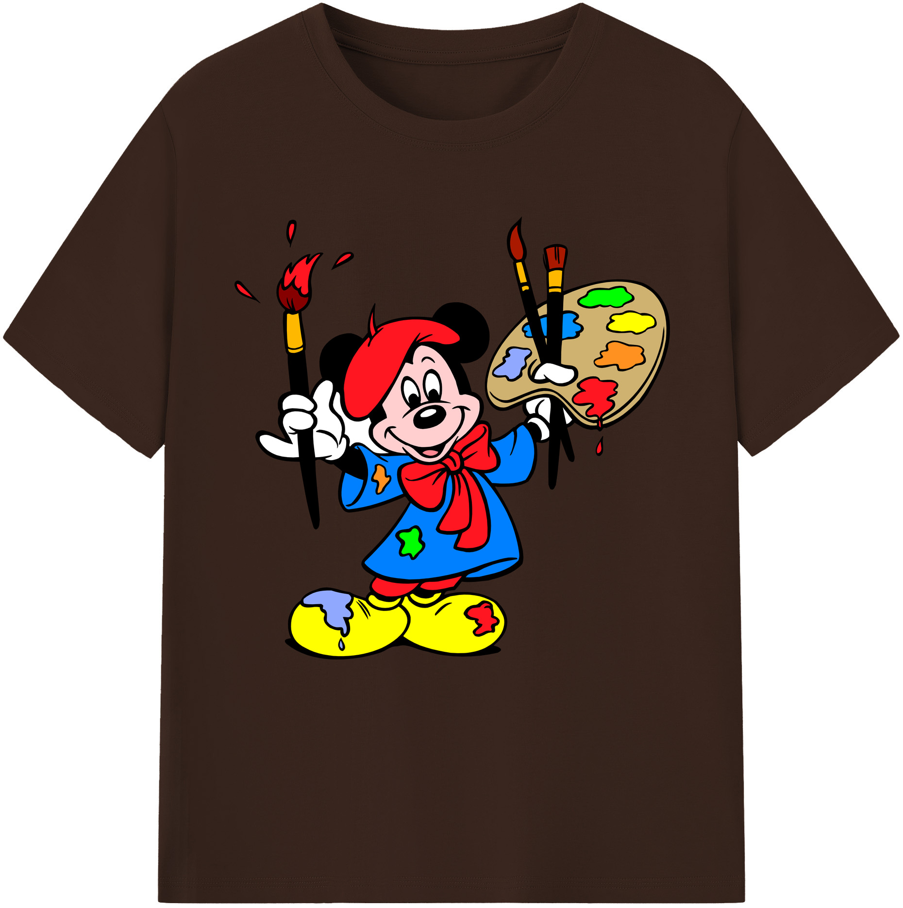 （画像用） ミッキーマウス Mickey Mouse 綿100％半袖Tシャツ（フロントプリント）