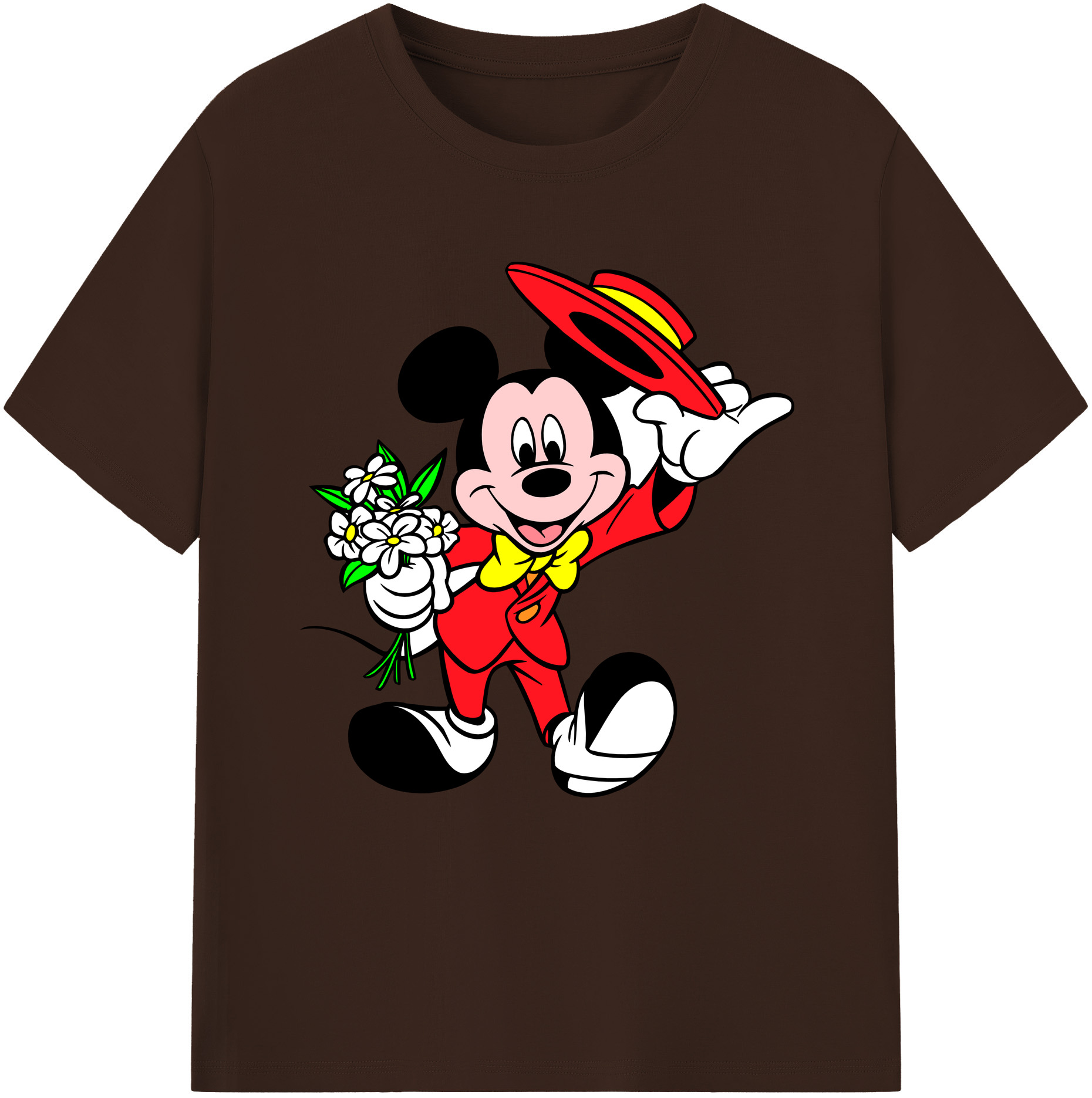 （画像用） ミッキーマウス Mickey Mouse 綿100％半袖Tシャツ（フロントプリント）