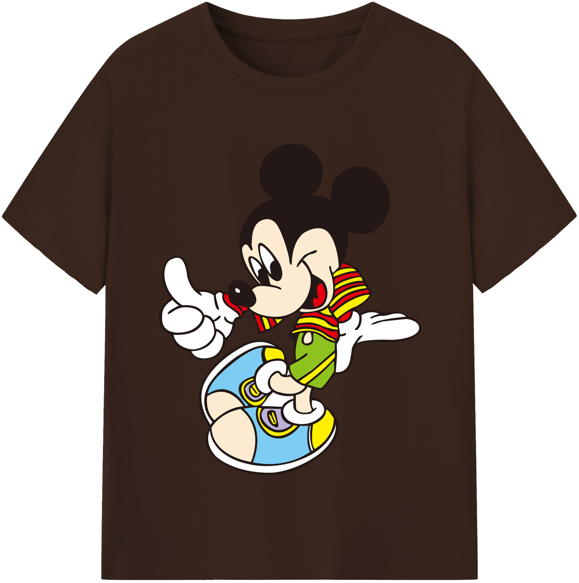 （画像用） ミッキーマウス Mickey Mouse 綿100％半袖Tシャツ（フロントプリント）
