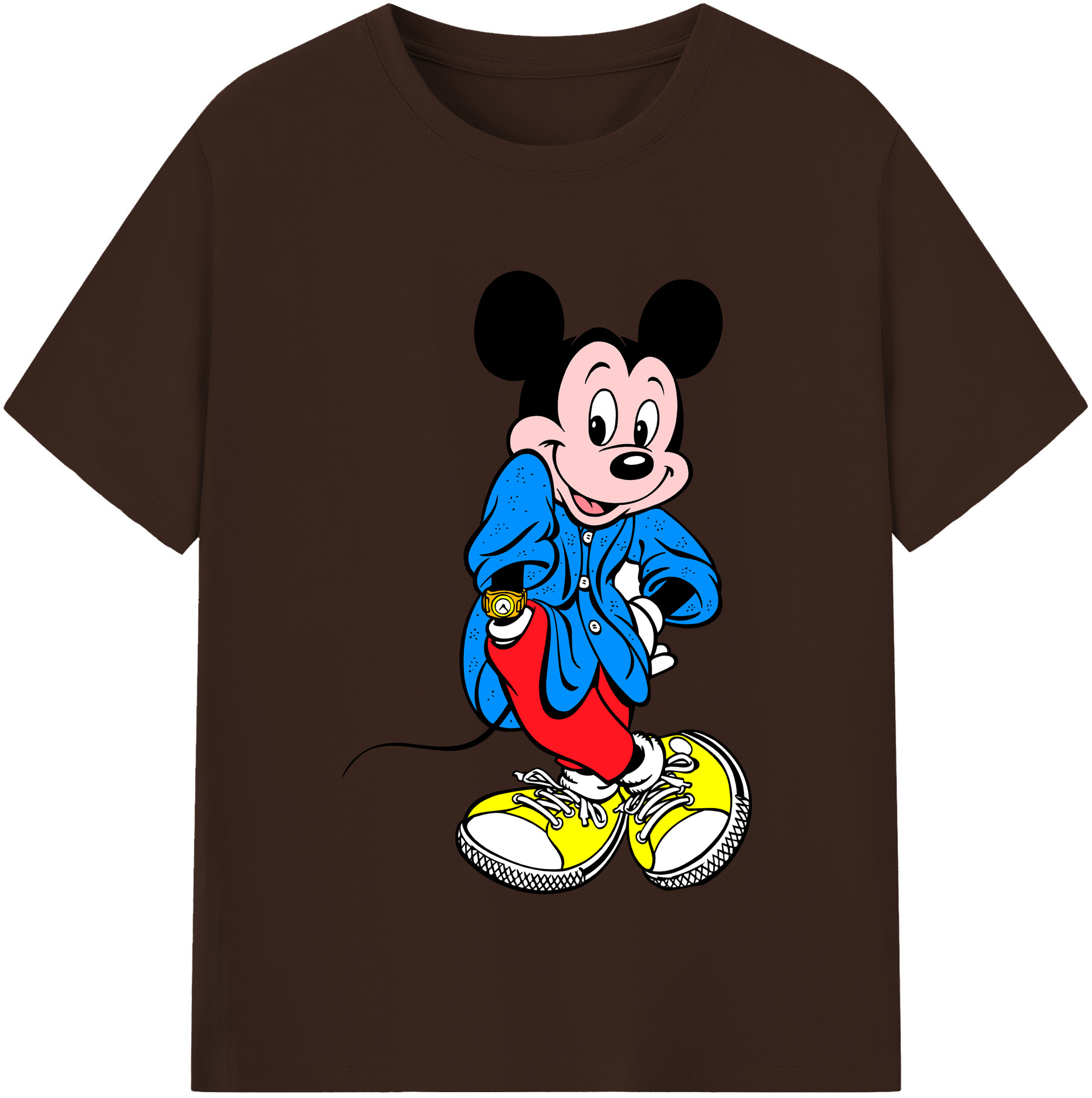 （画像用） ミッキーマウス Mickey Mouse 綿100％半袖Tシャツ（フロントプリント）
