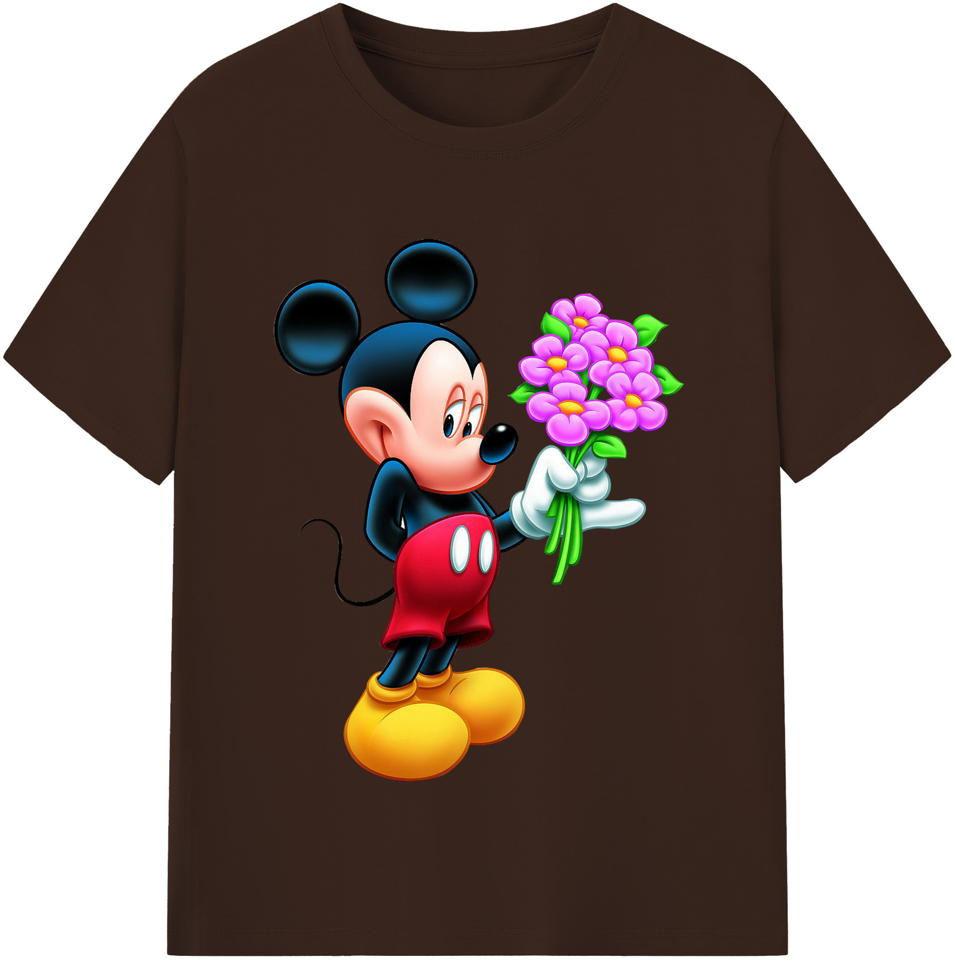 （画像用） ミッキーマウス Mickey Mouse 綿100％半袖Tシャツ（フロントプリント）