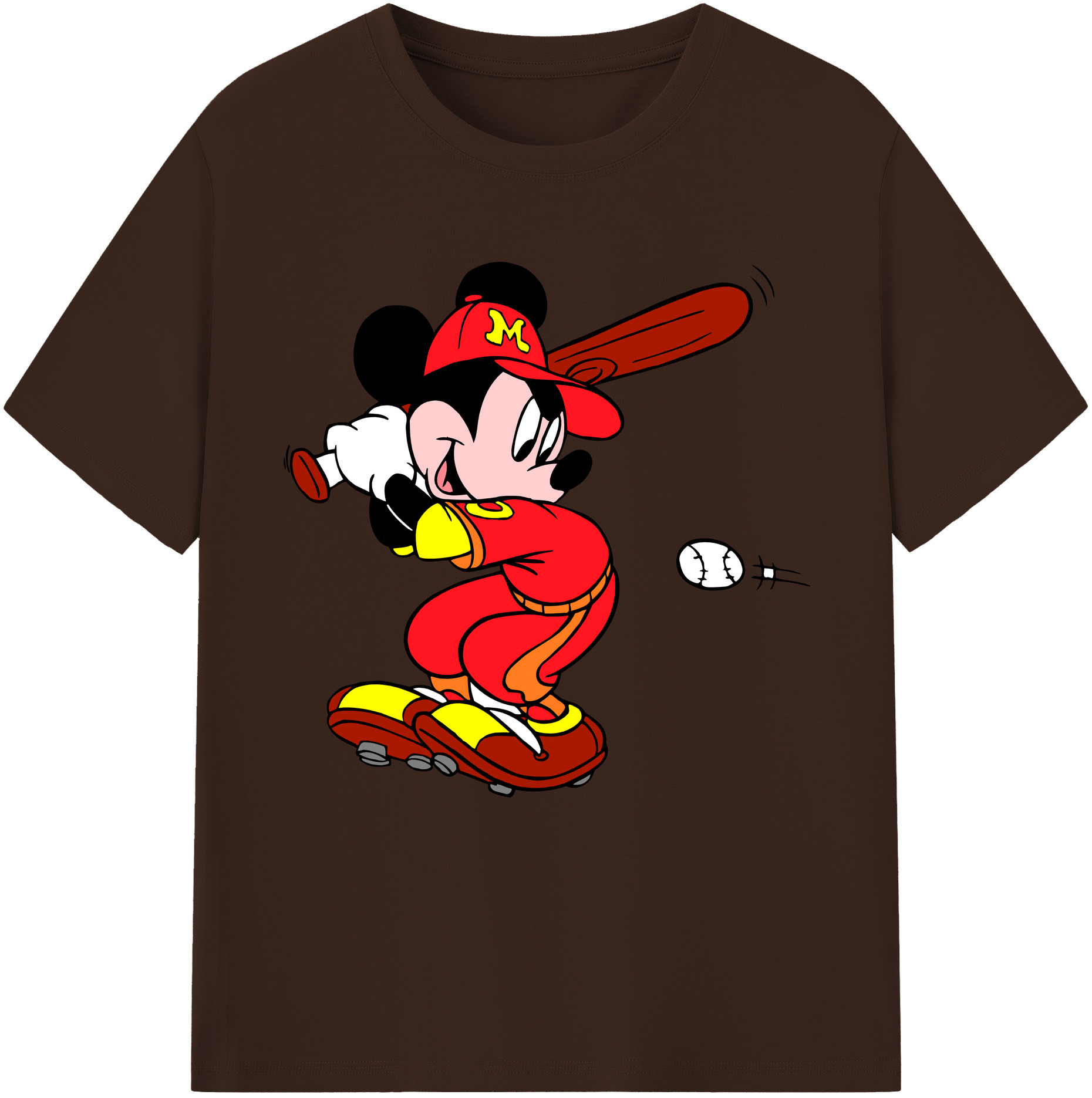 （画像用） ミッキーマウス Mickey Mouse 綿100％半袖Tシャツ（フロントプリント）