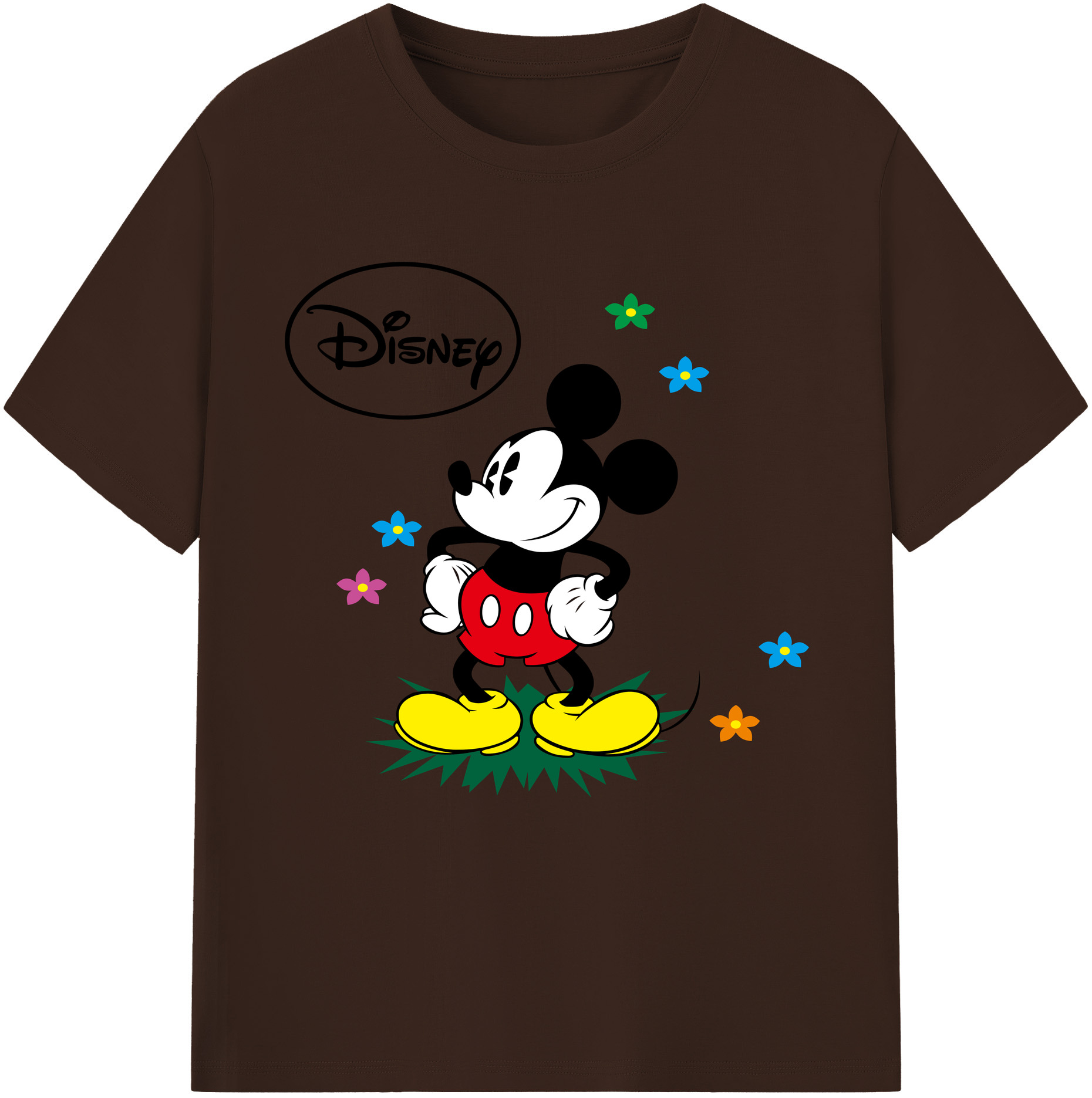 （画像用） ミッキーマウス Mickey Mouse 綿100％半袖Tシャツ（フロントプリント）