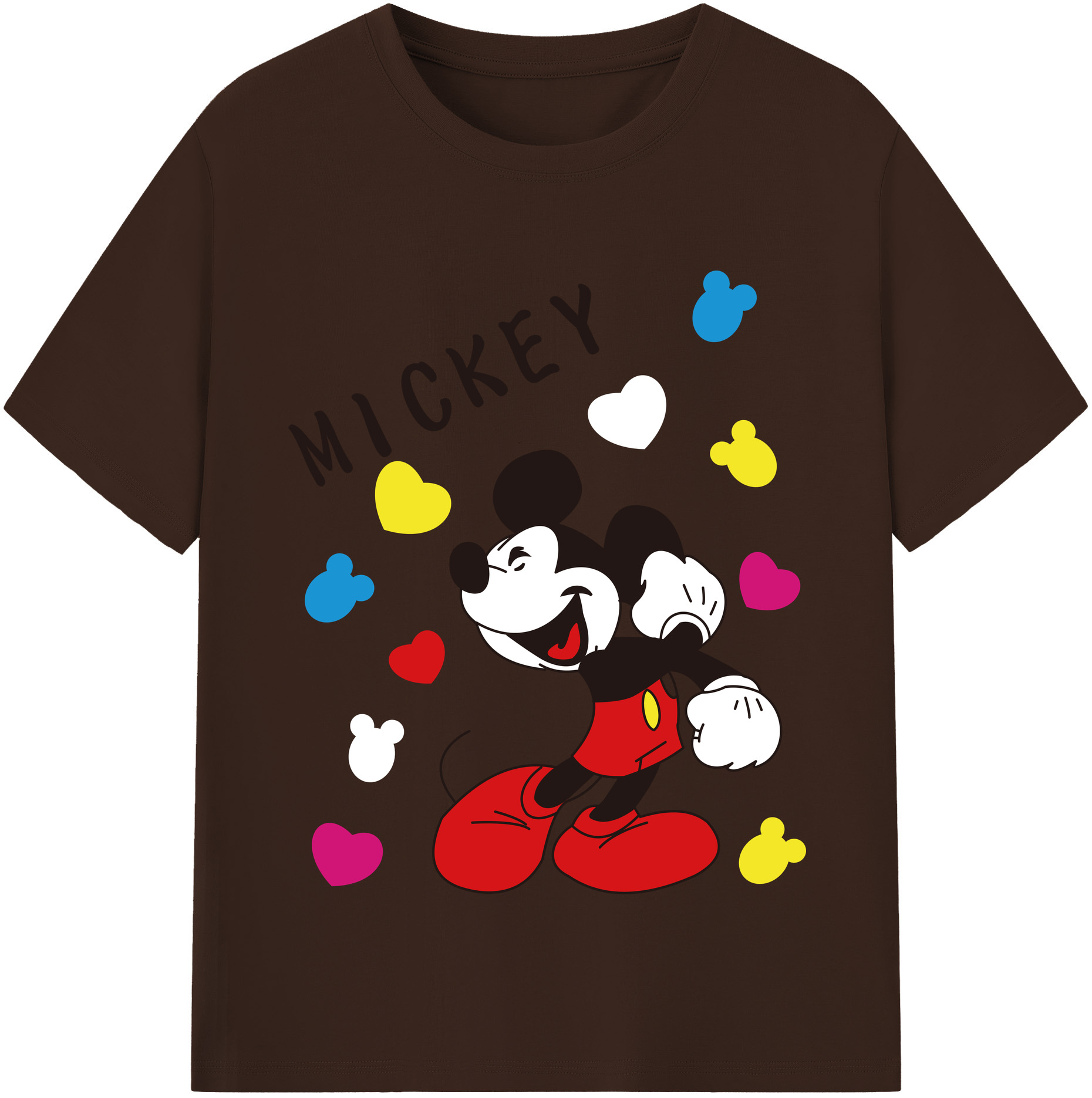 （画像用） ミッキーマウス Mickey Mouse 綿100％半袖Tシャツ（フロントプリント）