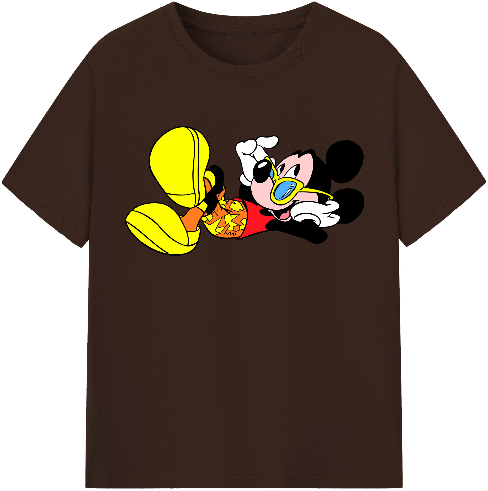 （画像用） ミッキーマウス Mickey Mouse 綿100％半袖Tシャツ（フロントプリント）