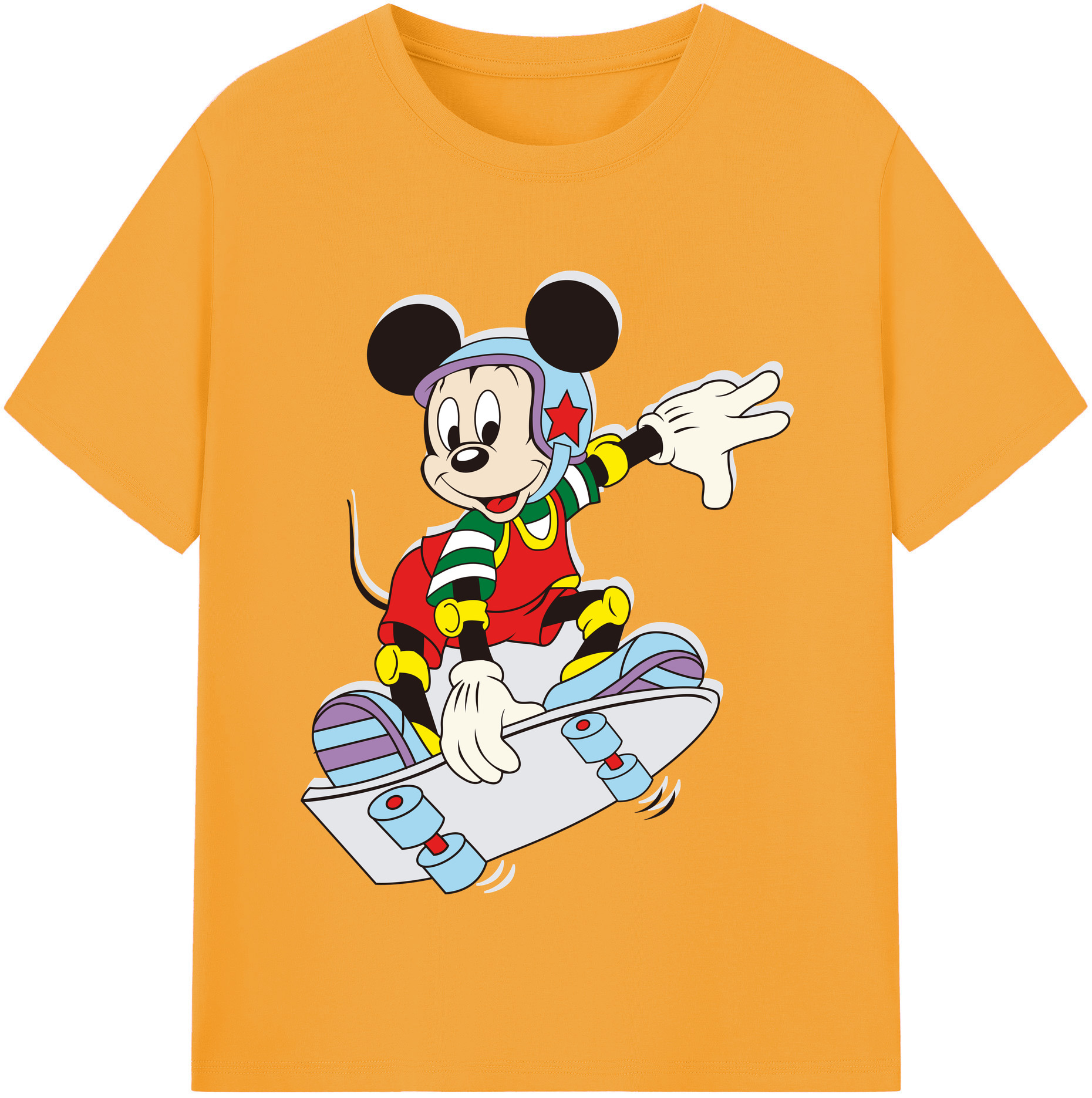 （画像用） ミッキーマウス Mickey Mouse 綿100％半袖Tシャツ（フロントプリント）