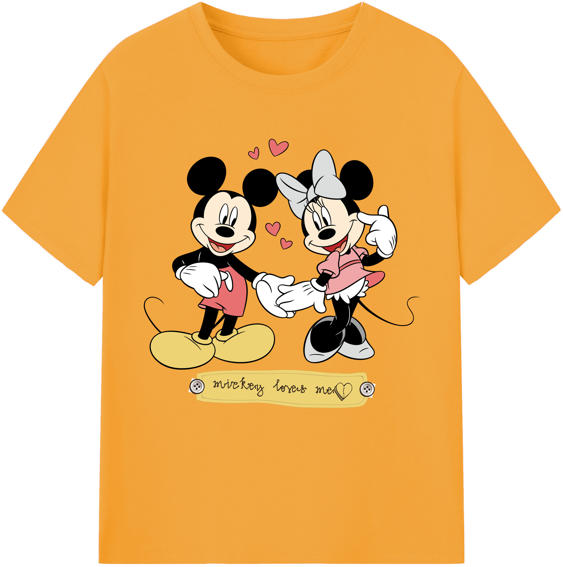 （画像用） ミッキーマウス Mickey Mouse 綿100％半袖Tシャツ（フロントプリント）