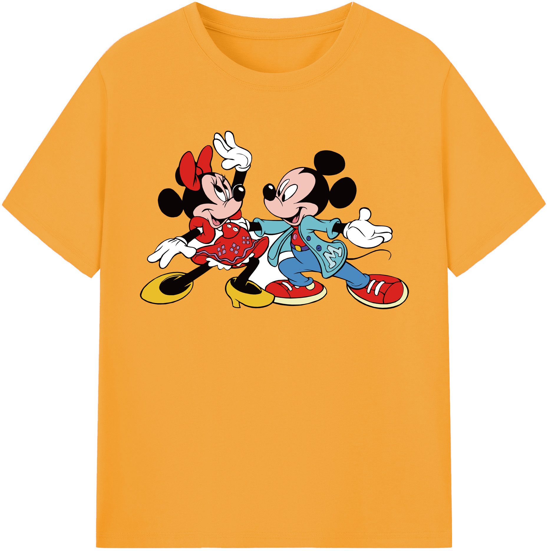 （画像用） ミッキーマウス Mickey Mouse 綿100％半袖Tシャツ（フロントプリント）