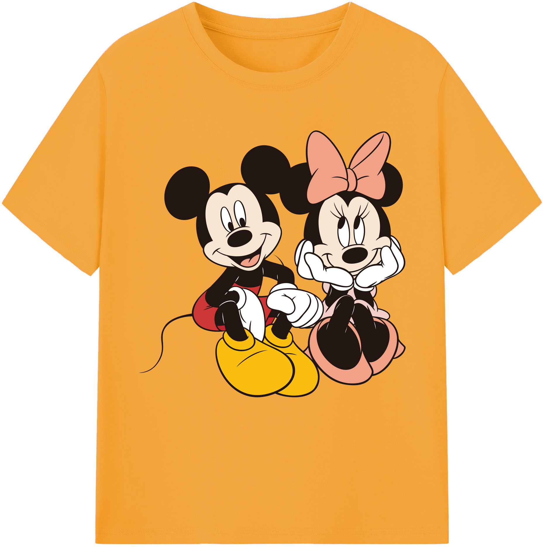 （画像用） ミッキーマウス Mickey Mouse 綿100％半袖Tシャツ（フロントプリント）