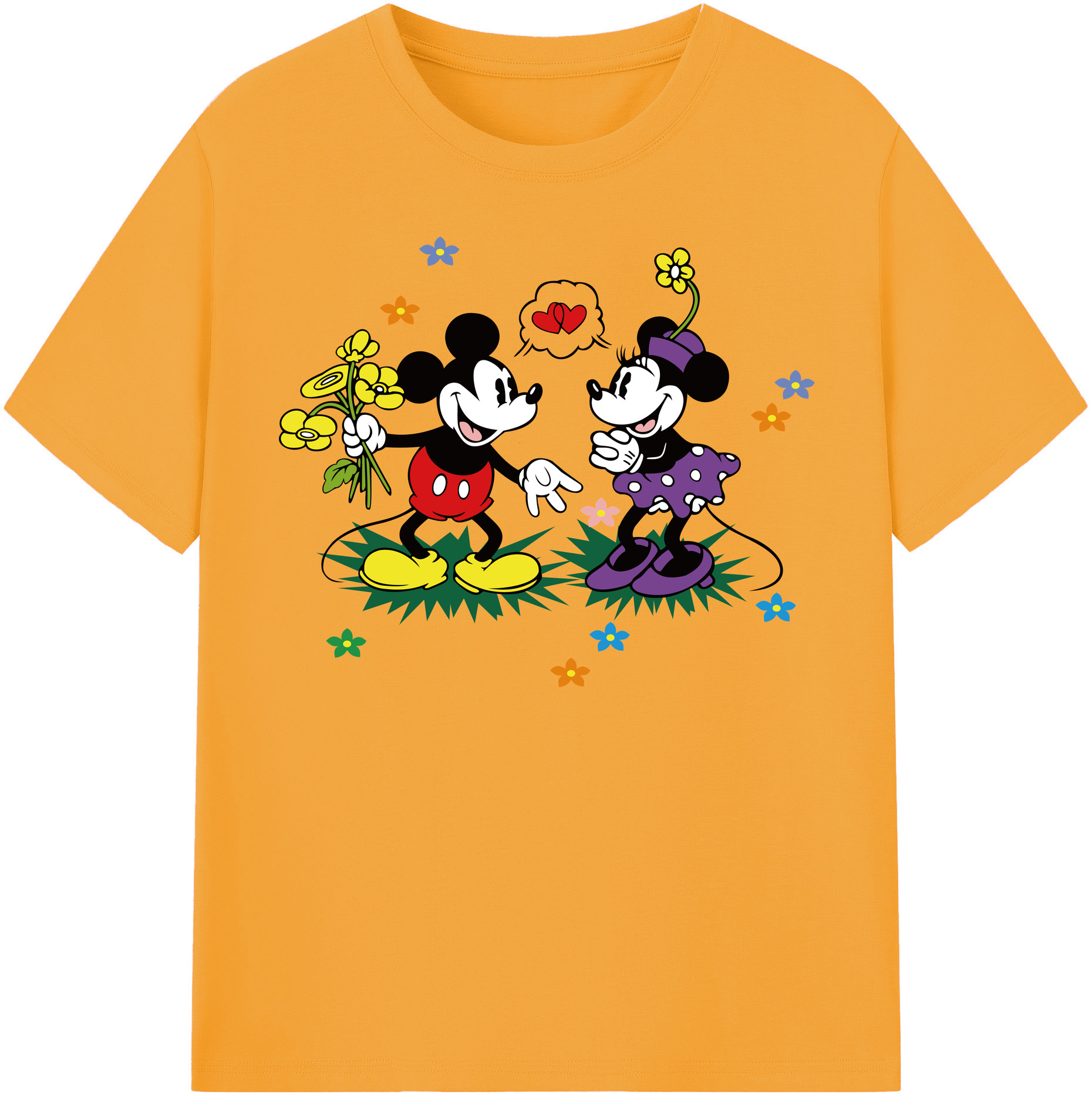 （画像用） ミッキーマウス Mickey Mouse 綿100％半袖Tシャツ（フロントプリント）