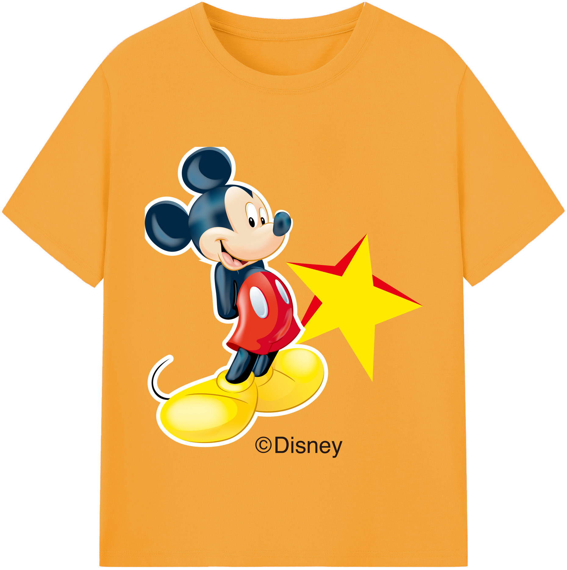（画像用） ミッキーマウス Mickey Mouse 綿100％半袖Tシャツ（フロントプリント）