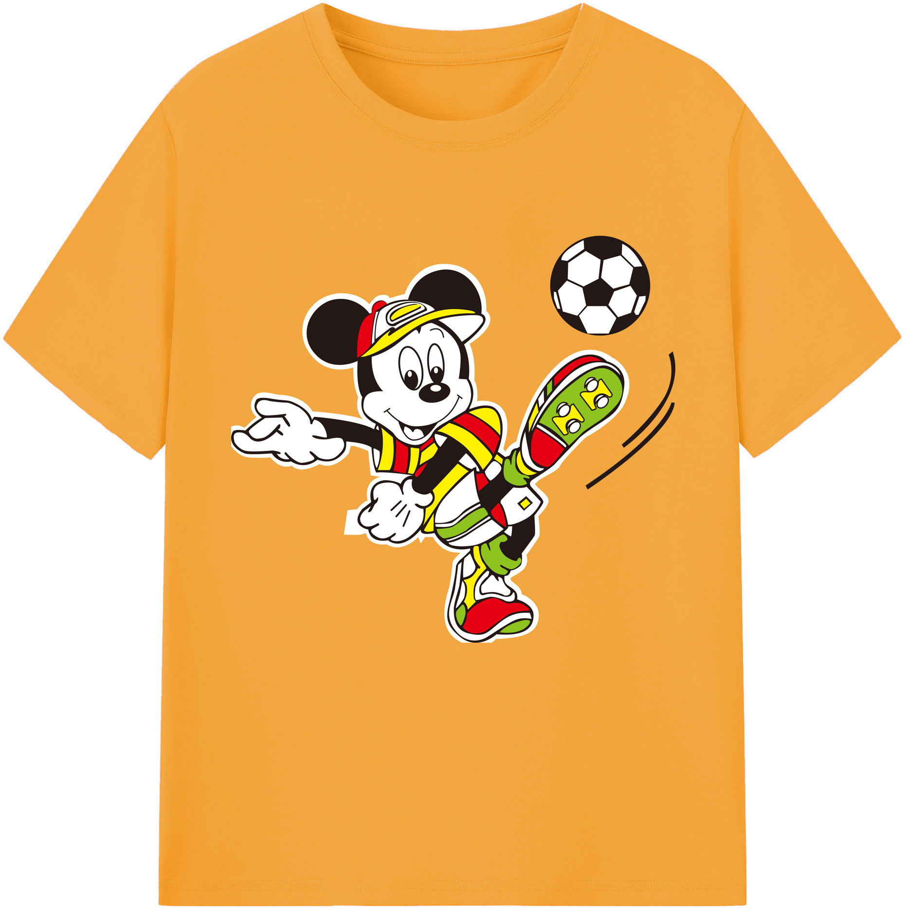 （画像用） ミッキーマウス Mickey Mouse 綿100％半袖Tシャツ（フロントプリント）