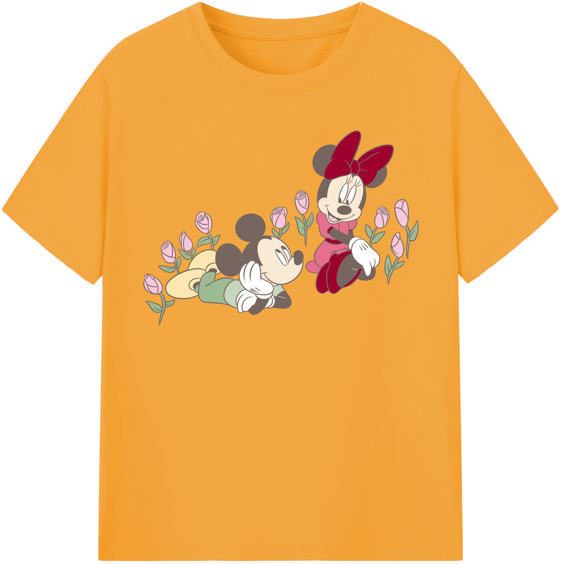 （画像用） ミッキーマウス Mickey Mouse 綿100％半袖Tシャツ（フロントプリント）