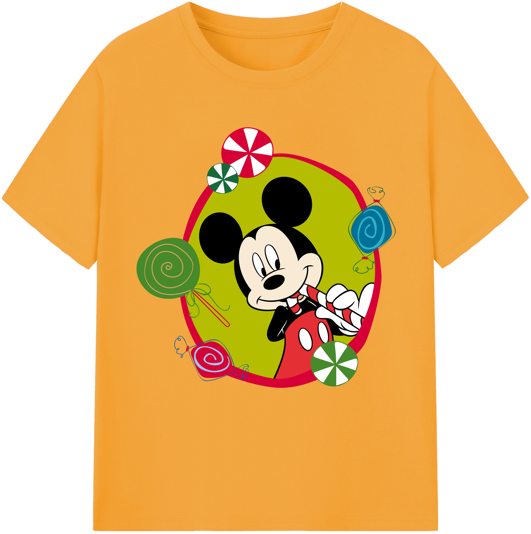 （画像用） ミッキーマウス Mickey Mouse 綿100％半袖Tシャツ（フロントプリント）