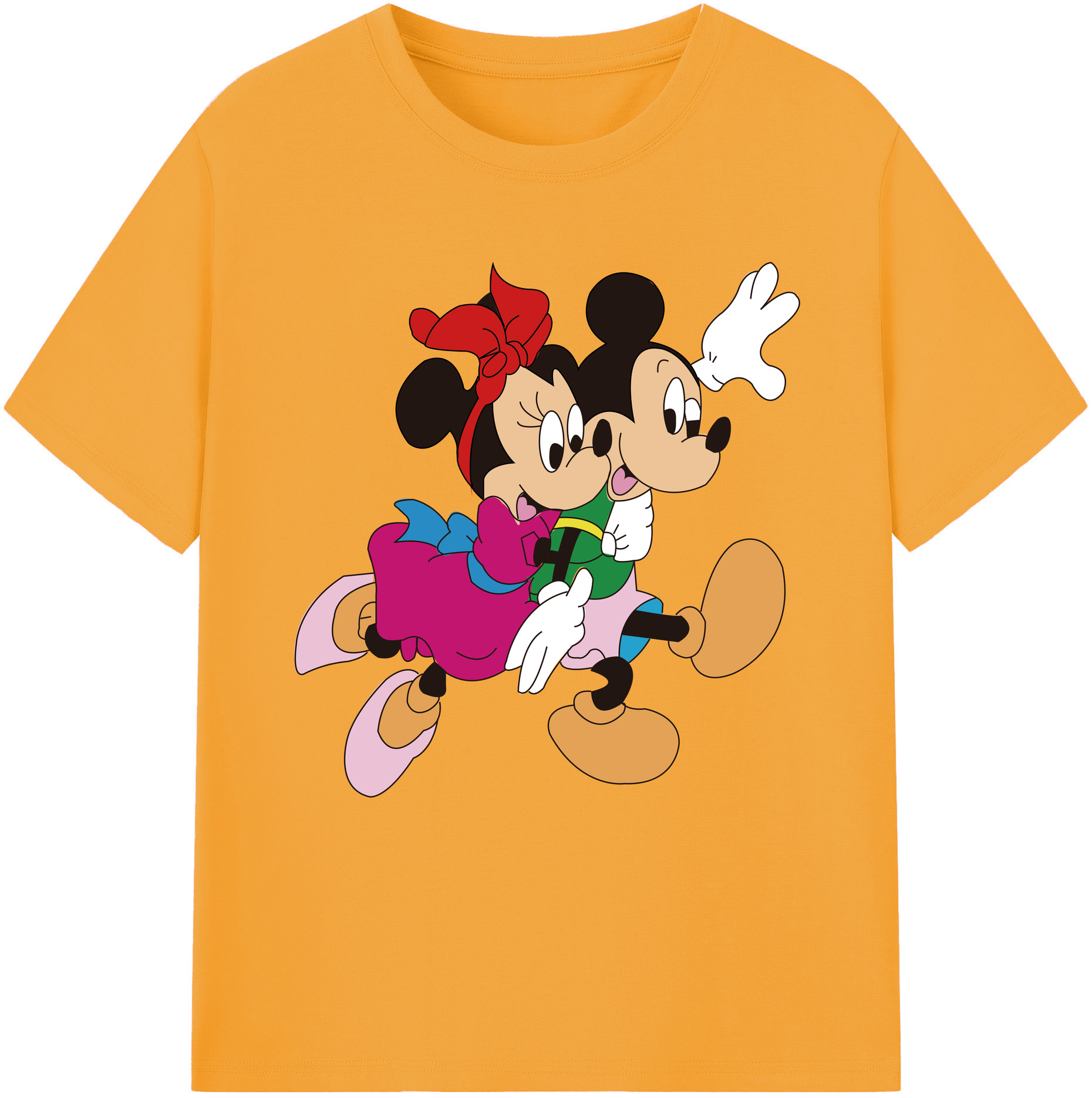 （画像用） ミッキーマウス Mickey Mouse 綿100％半袖Tシャツ（フロントプリント）
