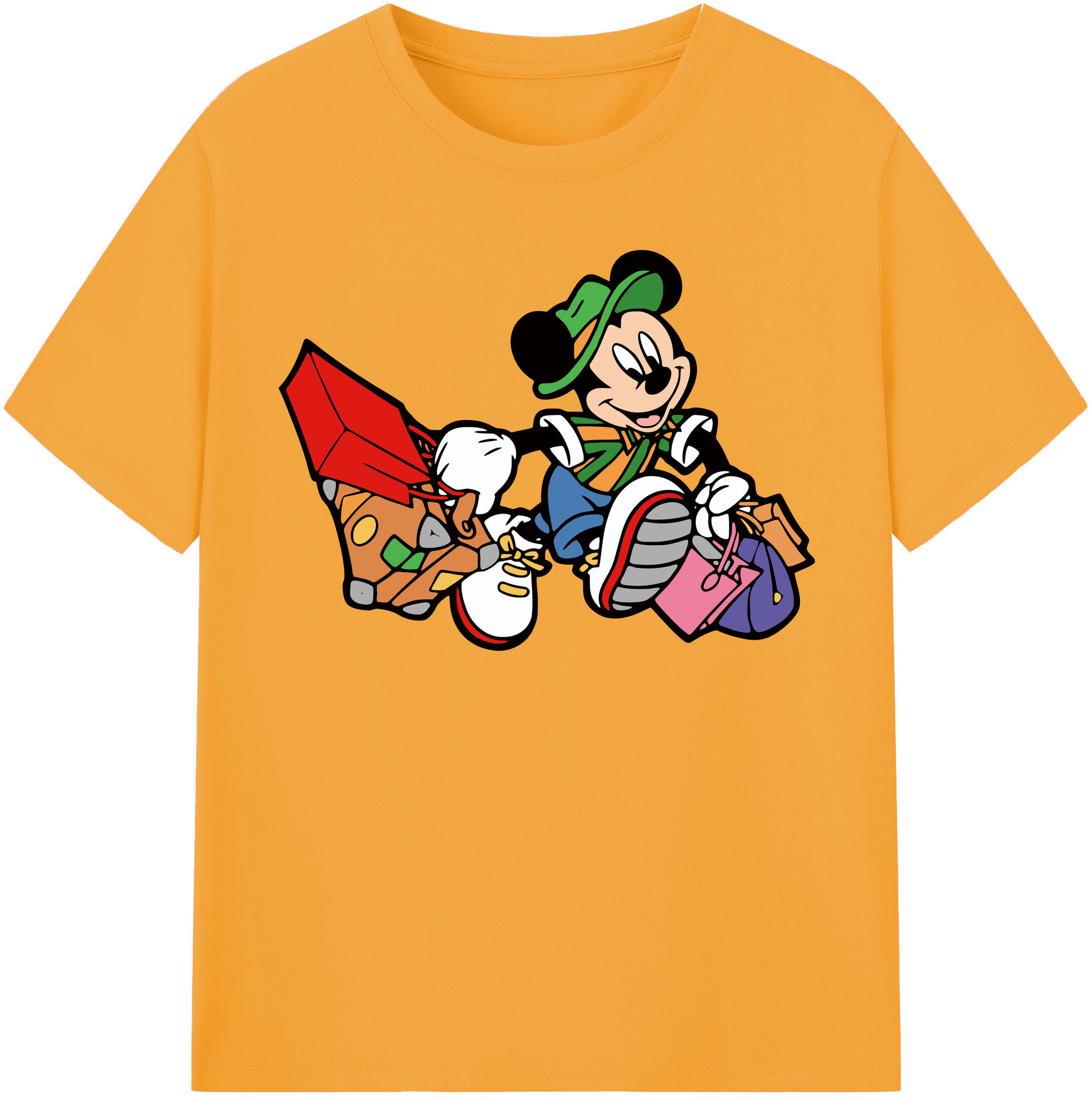 （画像用） ミッキーマウス Mickey Mouse 綿100％半袖Tシャツ（フロントプリント）