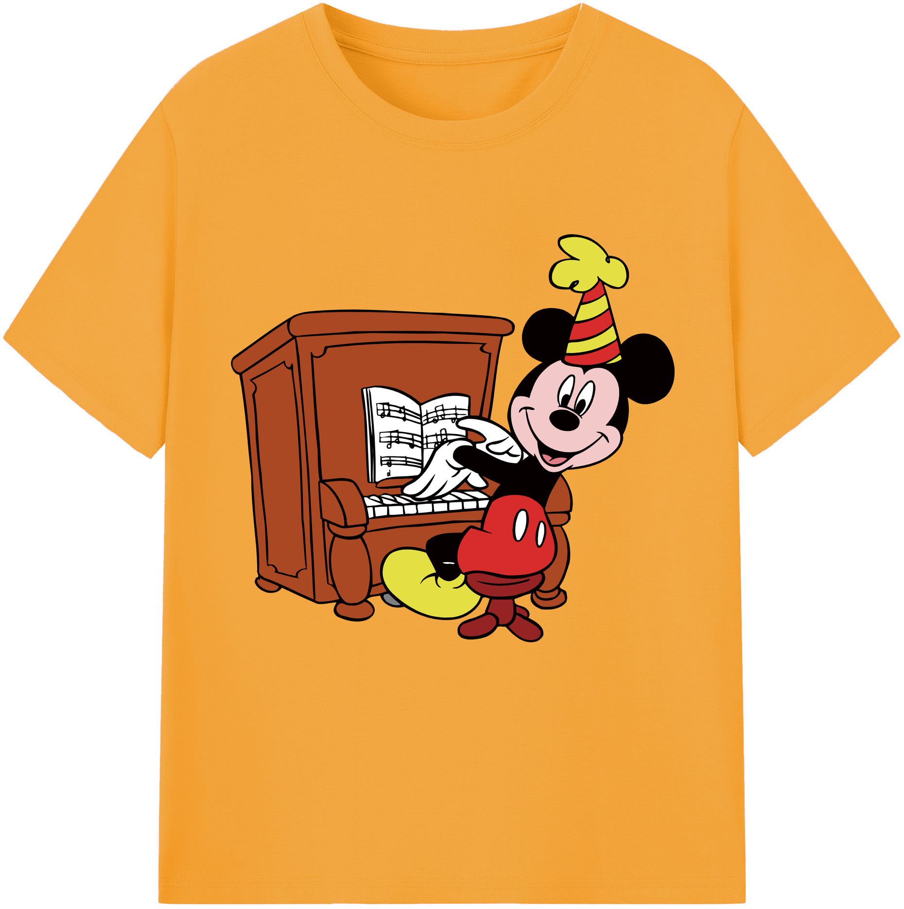 （画像用） ミッキーマウス Mickey Mouse 綿100％半袖Tシャツ（フロントプリント）