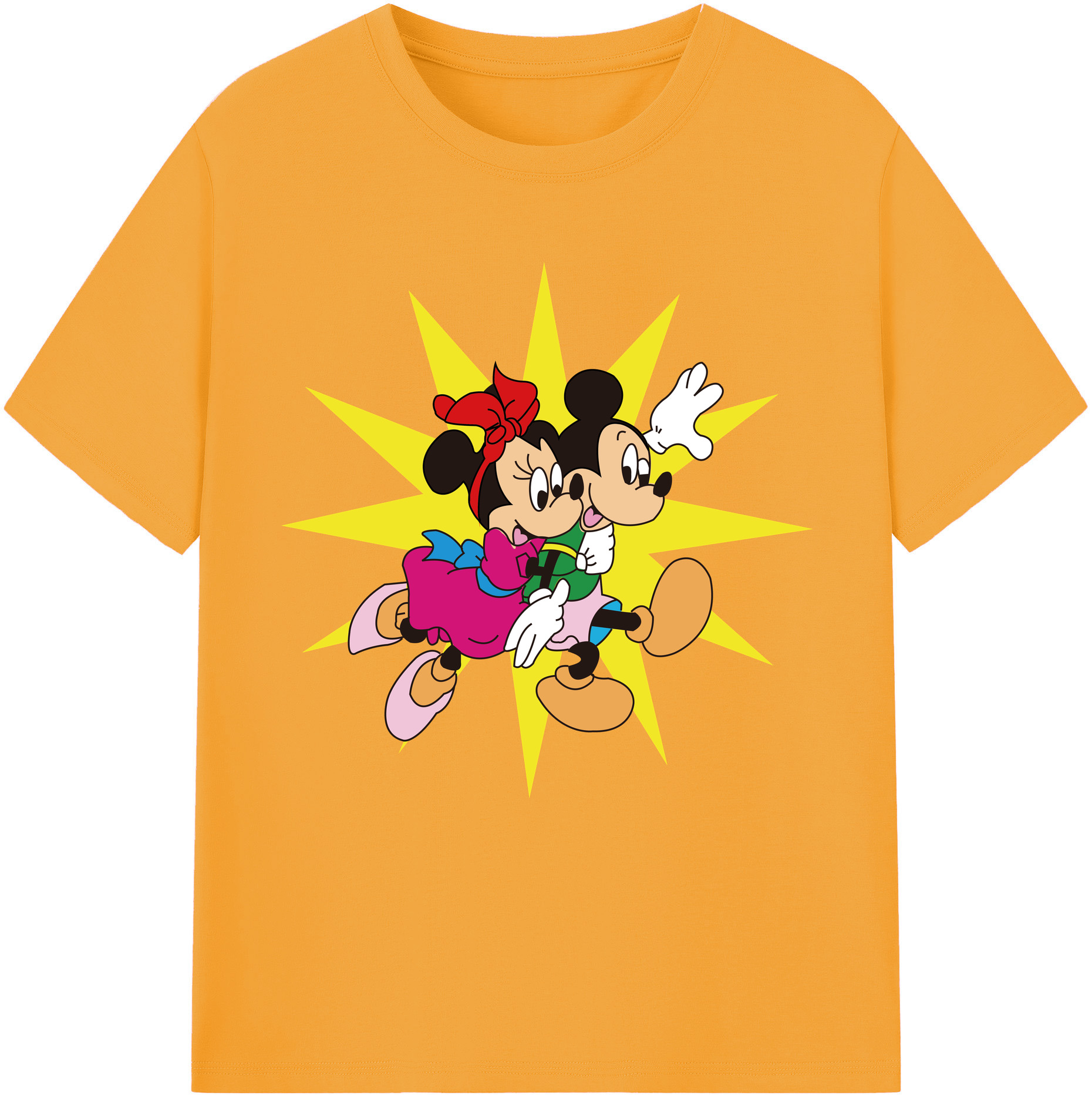（画像用） ミッキーマウス Mickey Mouse 綿100％半袖Tシャツ（フロントプリント）