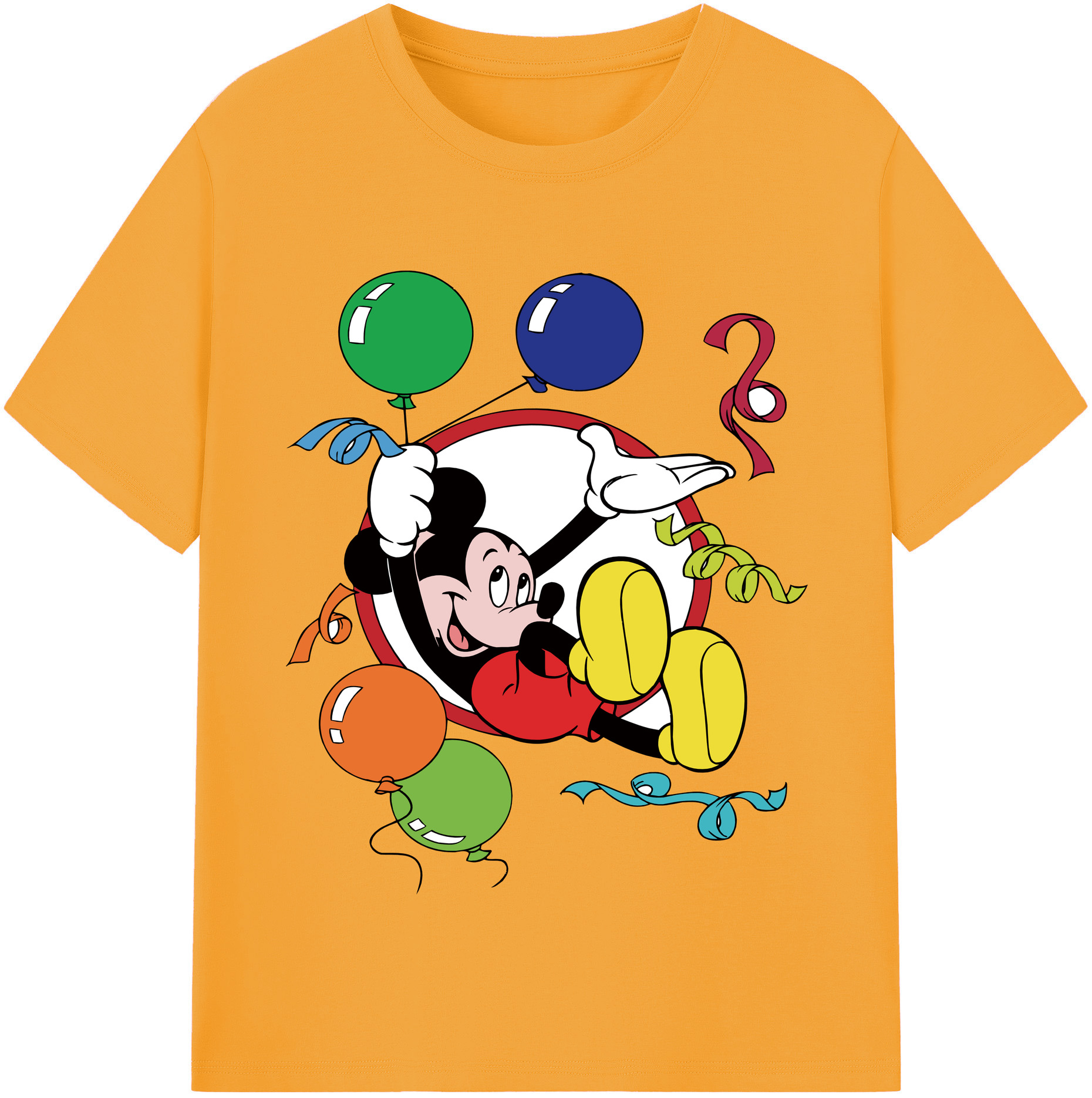 （画像用） ミッキーマウス Mickey Mouse 綿100％半袖Tシャツ（フロントプリント）